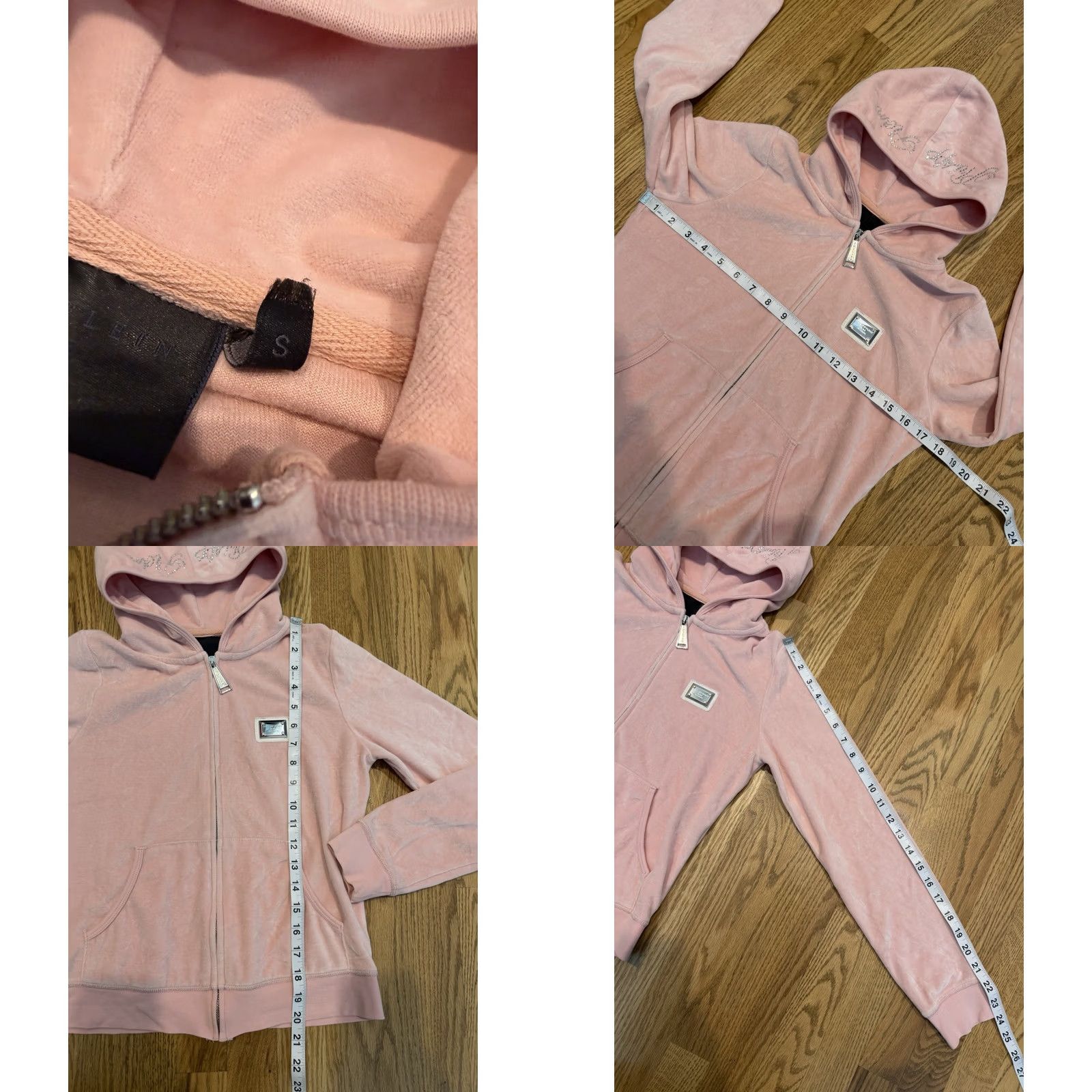 Philipp Plein VINTAGE Philipp Plein Velour Hoodie Sweatshirt Women’s Size Small Skull Full Zip Pink Size S / US 4 / IT 40 - 8 Thumbnail