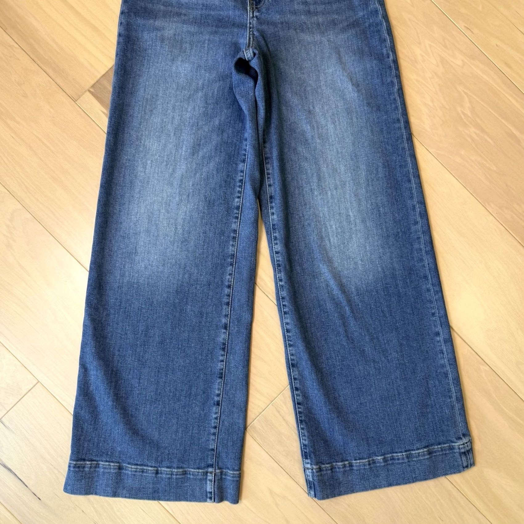 Frame Frame Le Slim Palazzo Jeans Women's 28 Blue High Rise Wide Leg Denim Medium Wash Jeans Size 28" / US 6 / IT 42 - 4 Thumbnail
