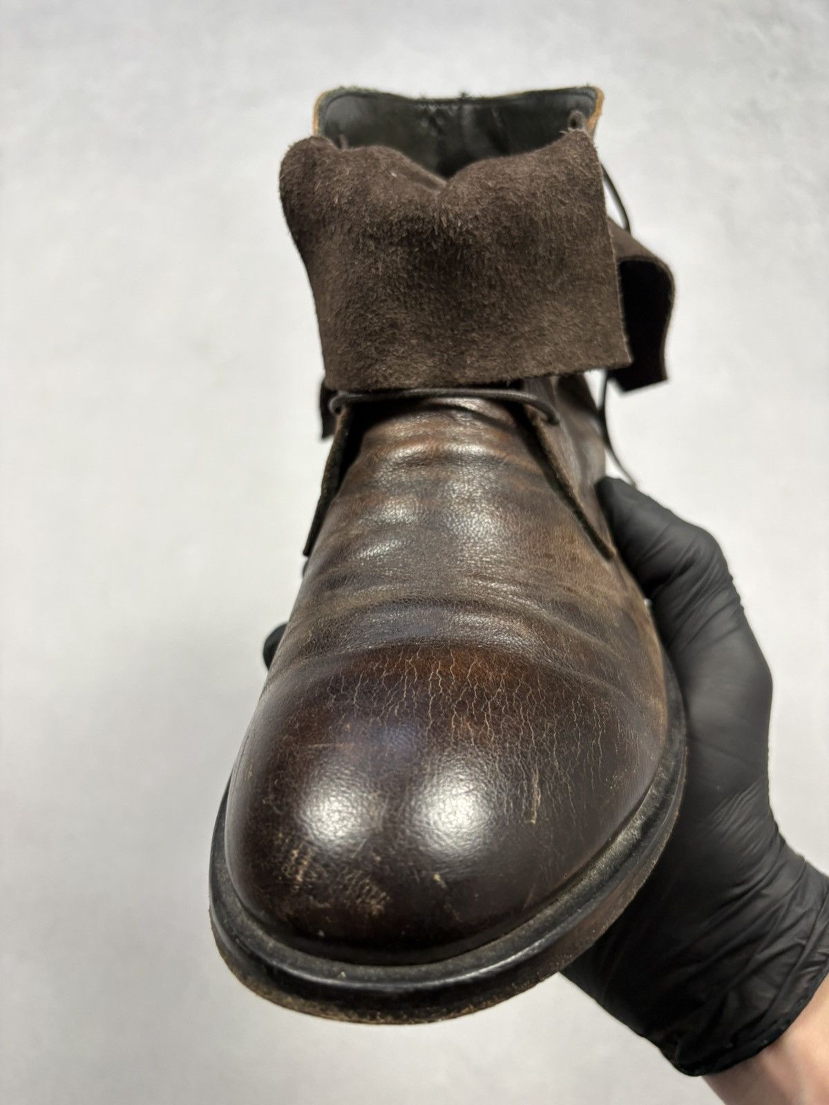 MoMA MOMA Brown Distressed Leather Ankle Boots Italy Japanese 41 Size US 8 / EU 41 - 19 Thumbnail