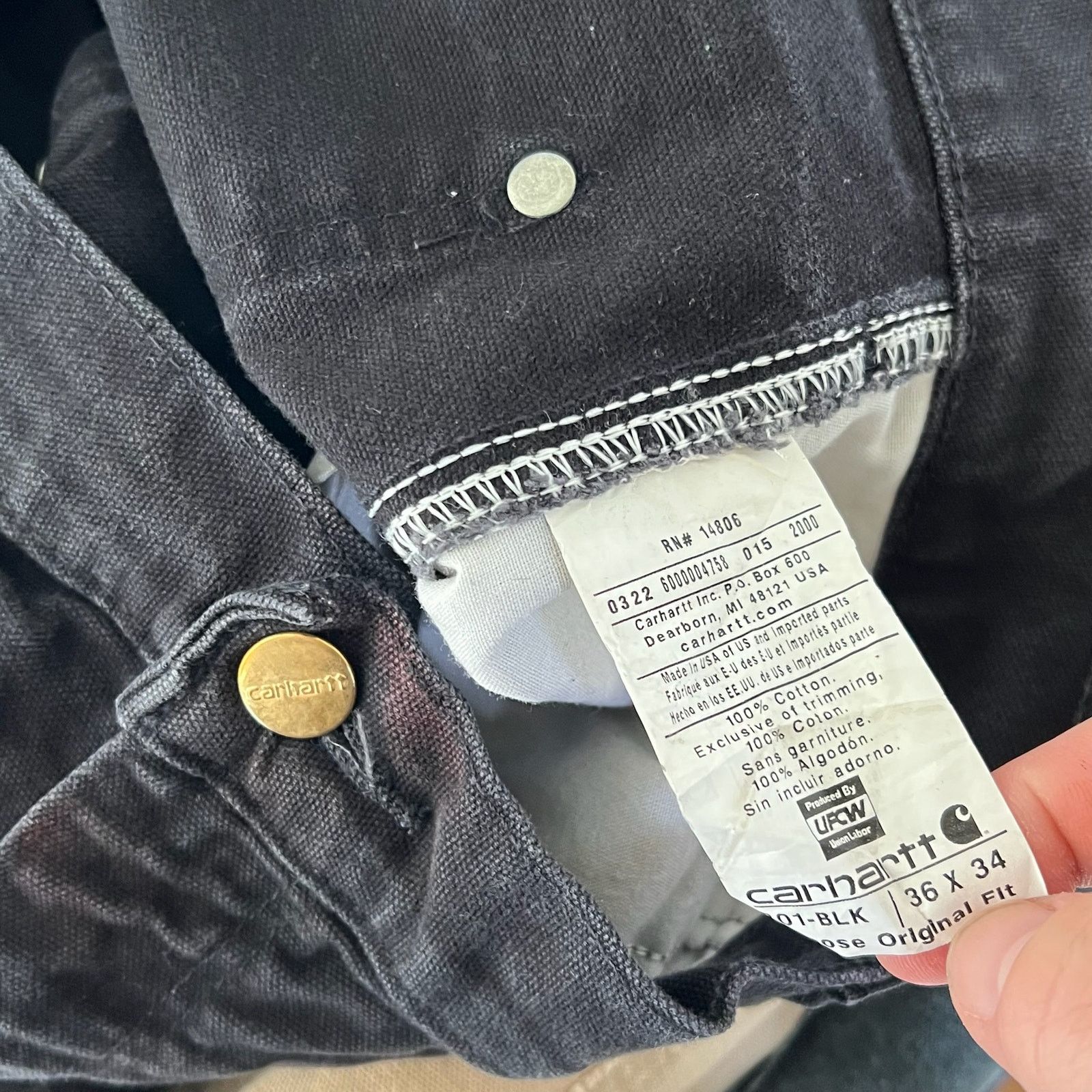 Carhartt × Vintage Carhartt black double knee work wear carpenter pants Size US 34 / EU 50 - 7 Thumbnail
