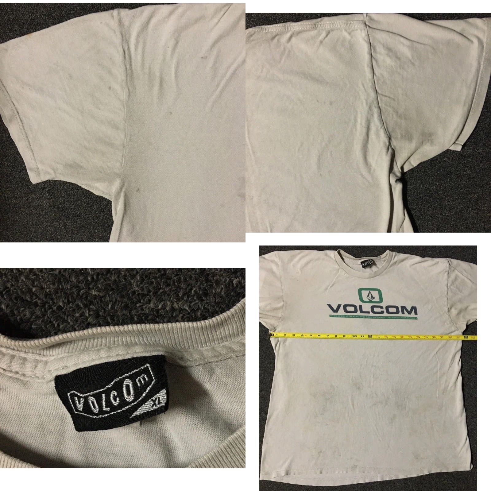 Quiksilver Vtg Volcom Faded Distress Shirt XL Surf Skate Grunge Billabong Gotcha 90s Y2K Shirt Mens XL Gray Beach Water Graphic Tee Distressed Vintage Surf Size US XL / EU 56 / 4 - 11 Thumbnail