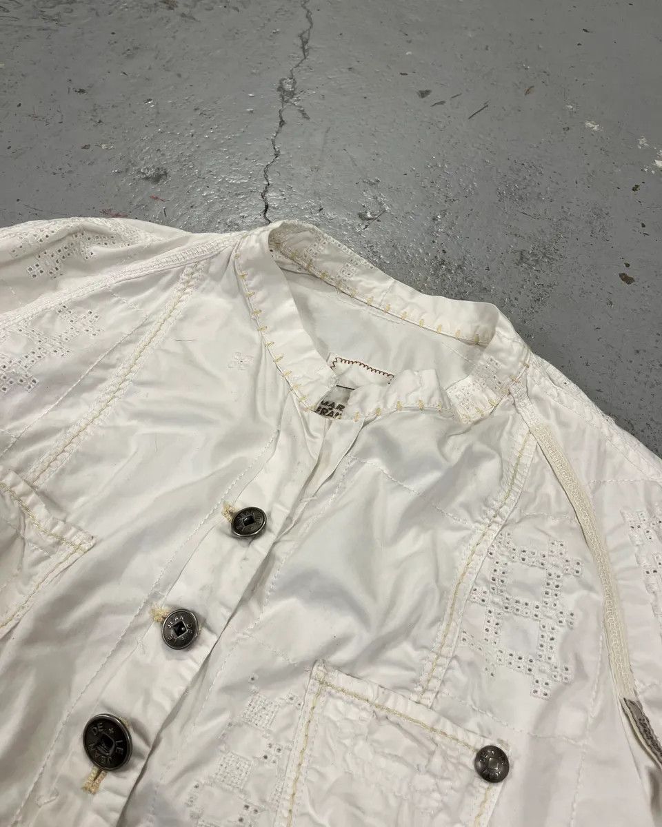 Marithe + Francois Girbaud 1990s Marithé + François Girbaud White Eyelet Embroidered Shirt Size M / US 6-8 / IT 42-44 - 5 Thumbnail