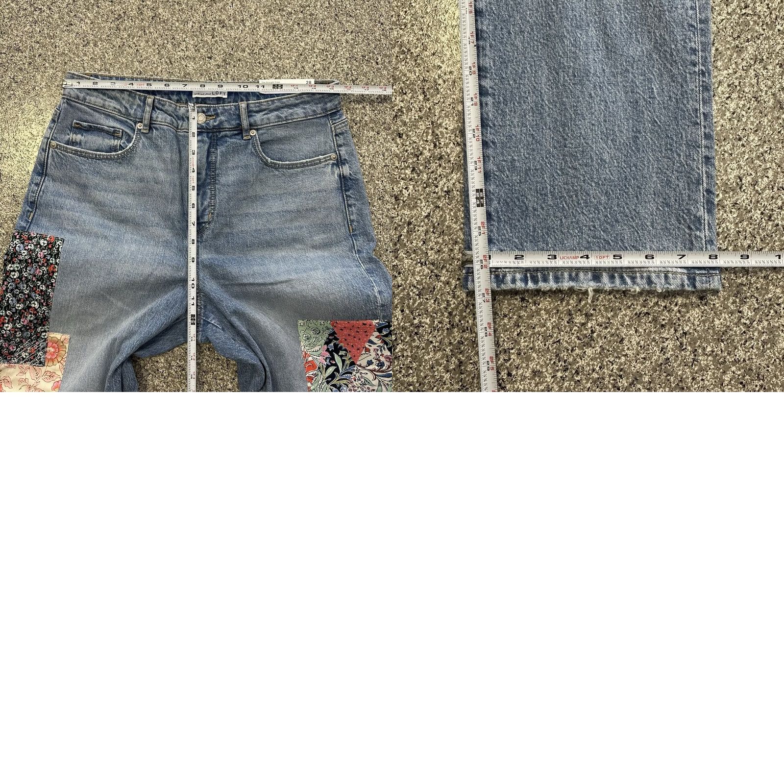 Loft LOFT Jeans Womens 6 28x27 Straight Crop High Rise Patchwork Stretch Denim Blue 5-Pocket Womens Jeans Size 28" / US 6 / IT 42 - 8 Thumbnail