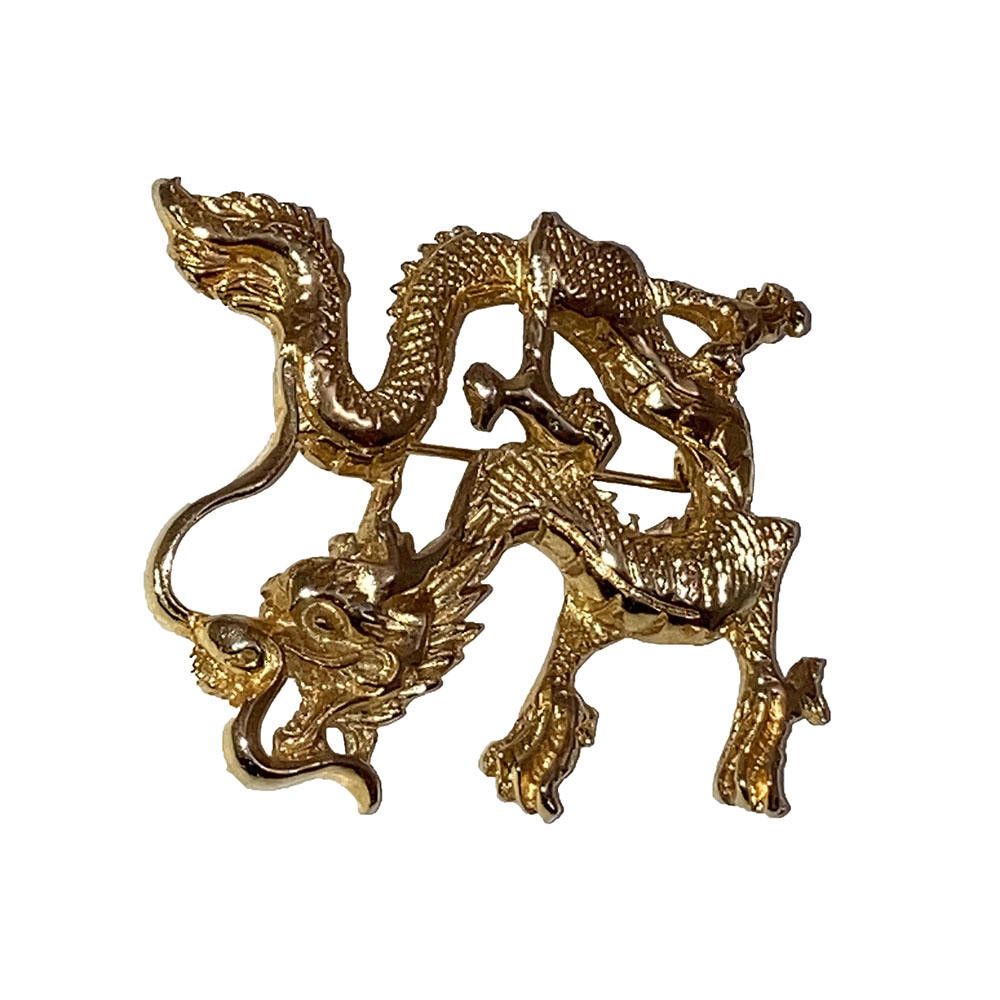 Designer Vogue Jewelry Gold Plated Chinese Dragon Pin Size ONE SIZE - 2 Thumbnail