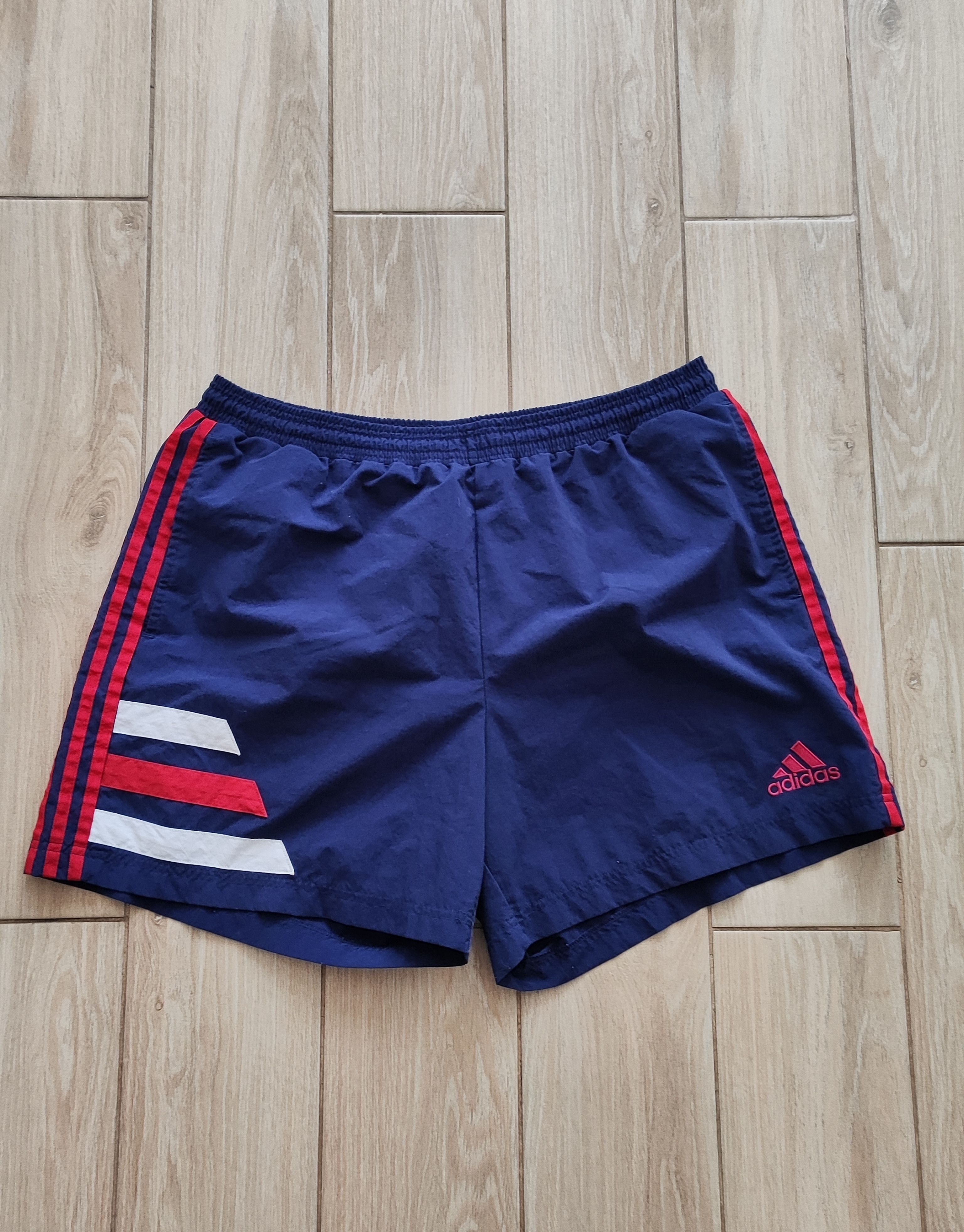Adidas Vintage Adidas Running Shorts – Navy/Red/White – Made in ? Size US 38 / EU 54 - 1 Thumbnail