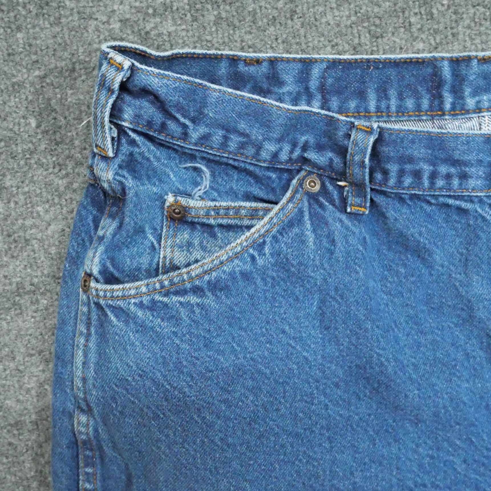 Dickies VINTAGE Dickies Jeans Mens 38x29 Blue Denim Pants 80s Jeans Mens 38 29 Blue Denim 80s Relaxed Straight Vintage Mens Blue Jeans - Branders 80s Size US 38 / EU 54 - 3 Thumbnail