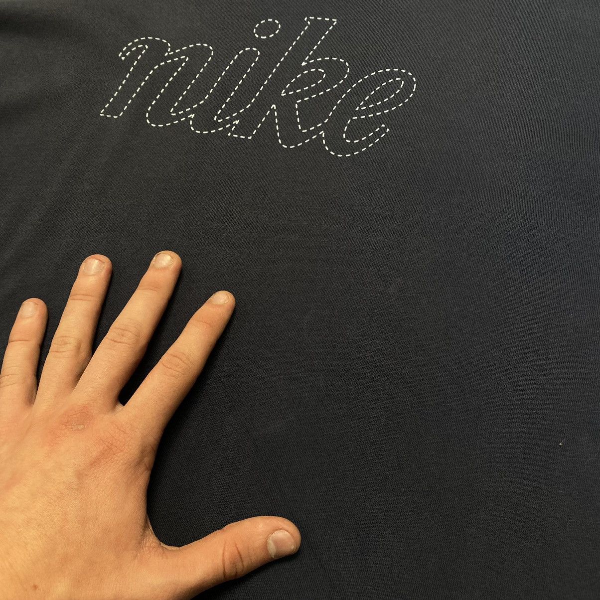 Vintage Vintage Nike Swoosh Big Logo Drill Faded 90’s tee Size US XXL / EU 58 / 5 - 7 Thumbnail
