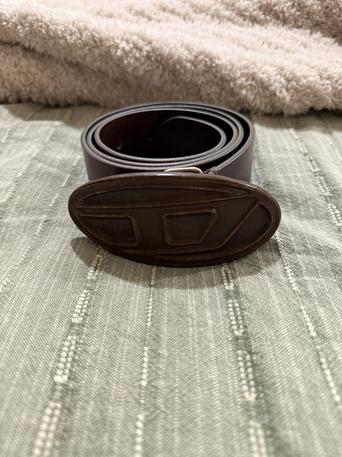 Diesel DIESEL Brown B-1DR Scratch Belt Size 32 - 1 Thumbnail