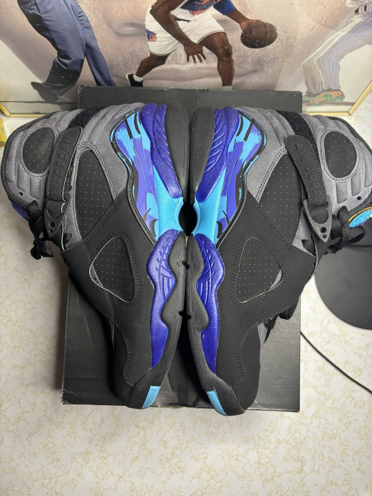 Jordan Brand Air Jordan 8 Retro 2015 Aqua 2015 Size US 10 / EU 43 - 4 Thumbnail