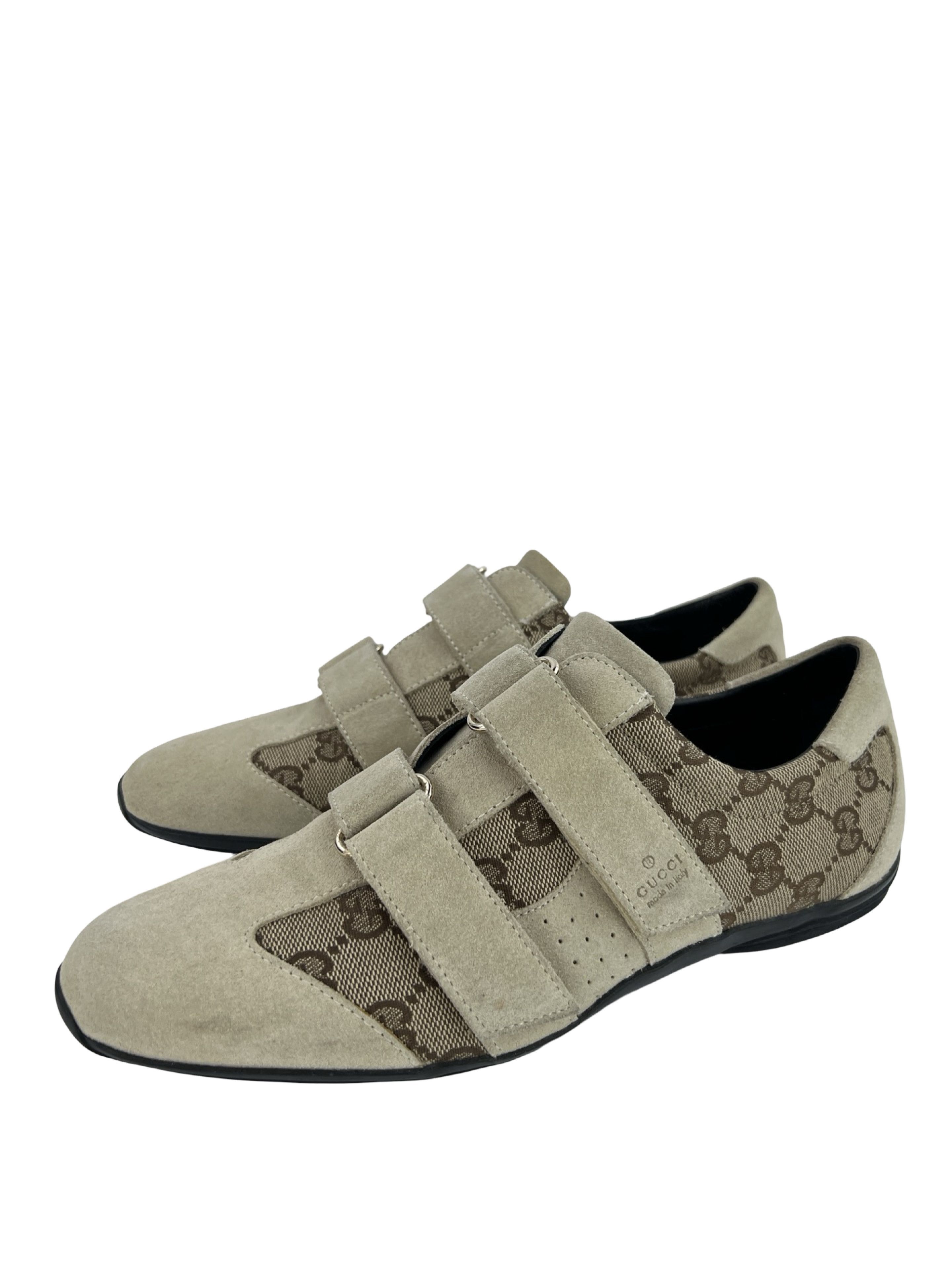 Gucci × Vintage Vintage Gucci GG Guccissima Suede Low Top Sneakers Size US 8.5 / IT 38.5 - 1 Thumbnail