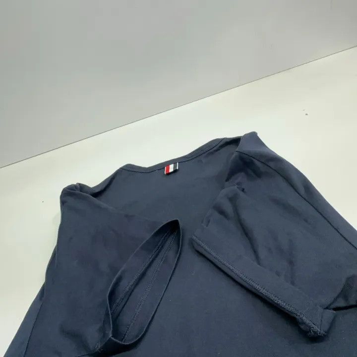 Thom Browne Thom Browne Navy Blue Tricolour Accent T-Shirt -2507 Size US M / EU 48-50 / 2 - 5 Thumbnail