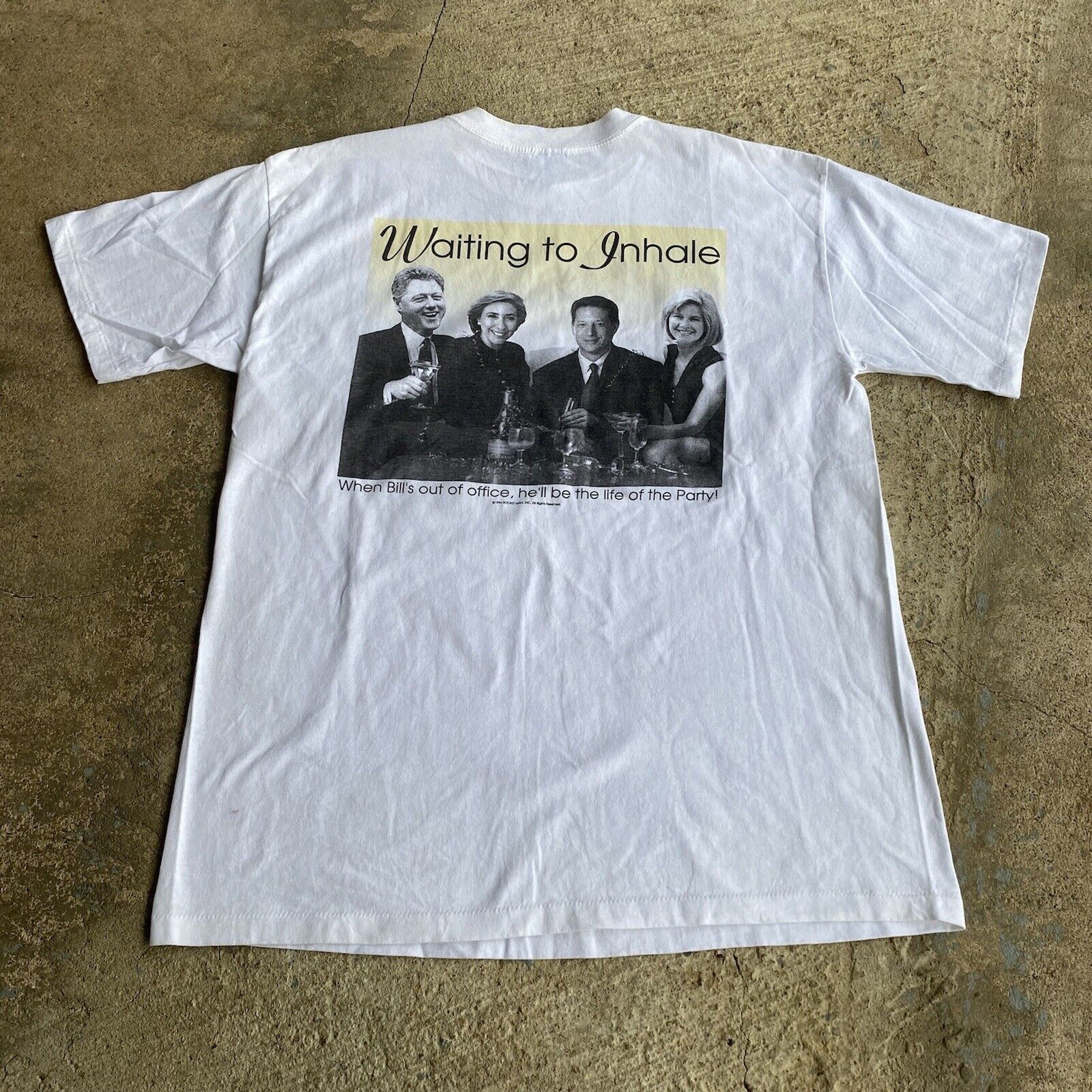 Vintage Vtg Bill Clinton Hillary Political Waiting To Inhale Shirt Size US XL / EU 56 / 4 - 2 Thumbnail