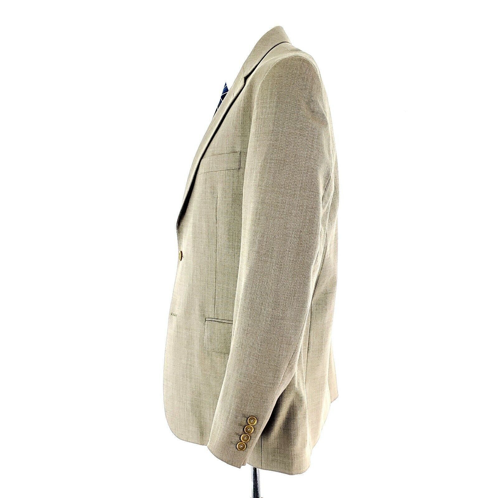 Pronto Uomo Pronto Uomo Super 120s Wool 2 Button Blazer 42R Check Tan Be Size 42R - 5 Thumbnail