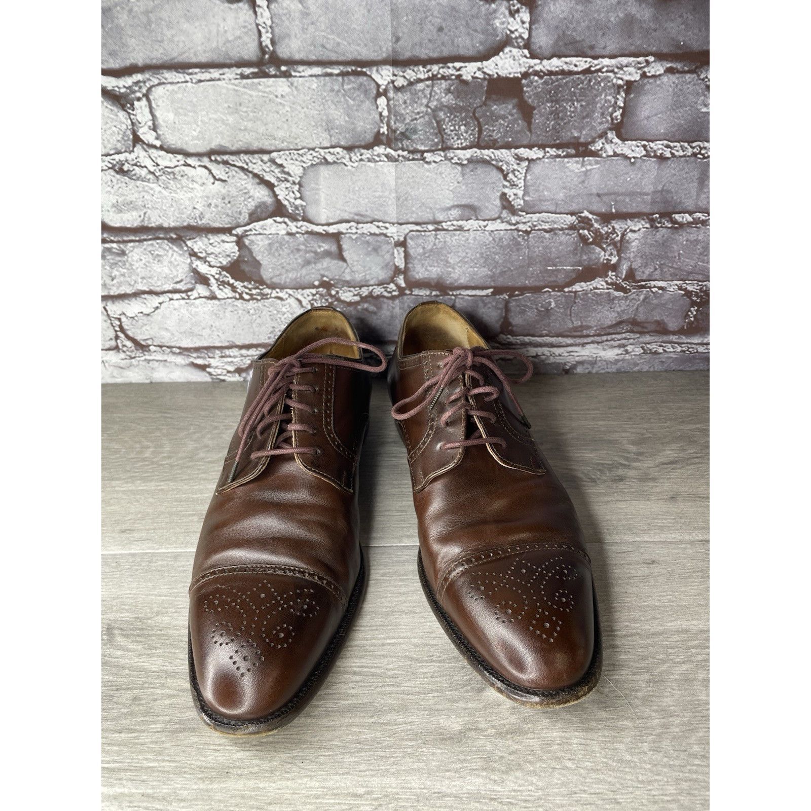 Ralph Lauren Polo Ralph Lauren Brown Leather Cap Toe Wingtip Oxford Dress Size US 10 / EU 43 - 10 Thumbnail