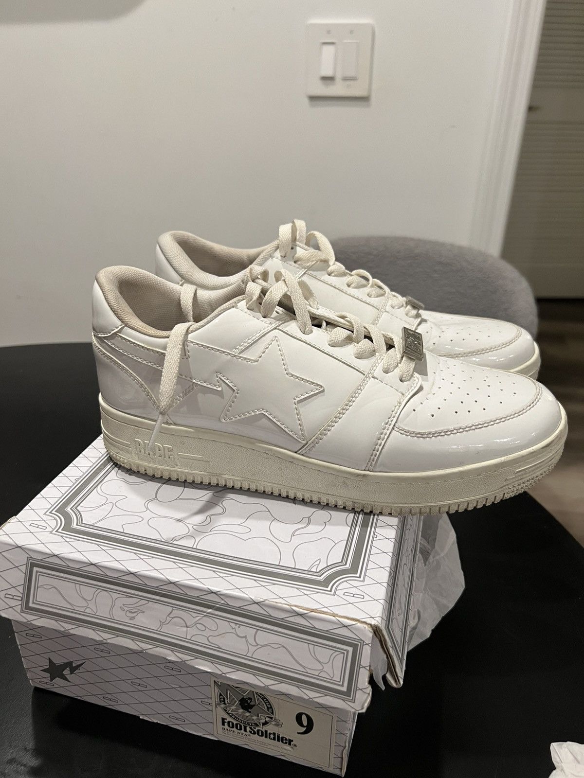 Bape White on white Bape Patent Leather Forces Size US 9 / EU 42 - 5 Thumbnail