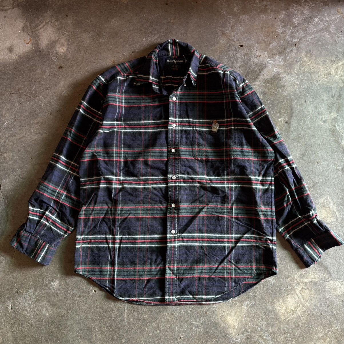 Polo Ralph Lauren Vintage Polo Ralph Lauren Polo Bear Chekered Button Ups Size US XL / EU 56 / 4 - 3 Thumbnail