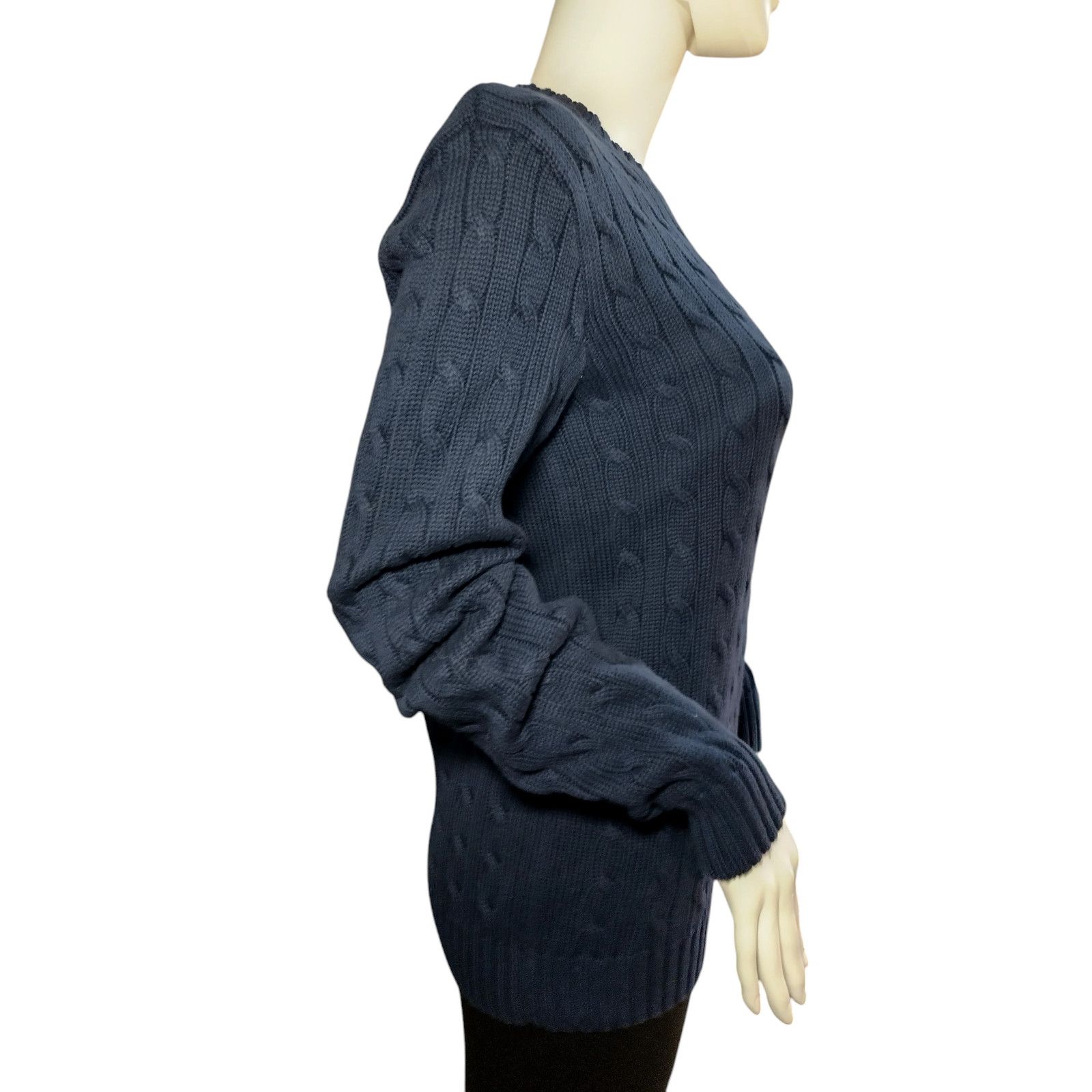 Ralph Lauren Ralph Lauren Sweater Women's Sz Lg Navy Blue Long Sleeve Size L / US 10 / IT 46 - 6 Thumbnail