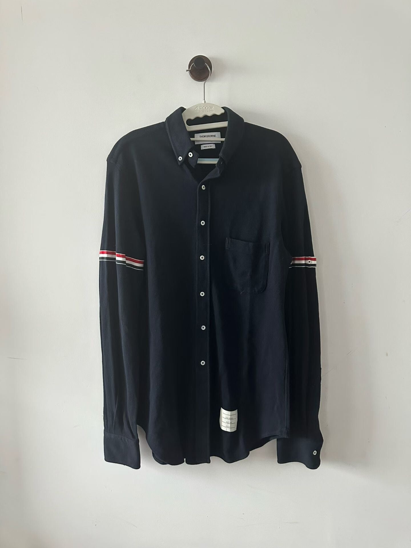 Thom Browne Thom Browne Navy Double Cuff Tag Shirt Size US XL / EU 56 / 4 - 1 Thumbnail