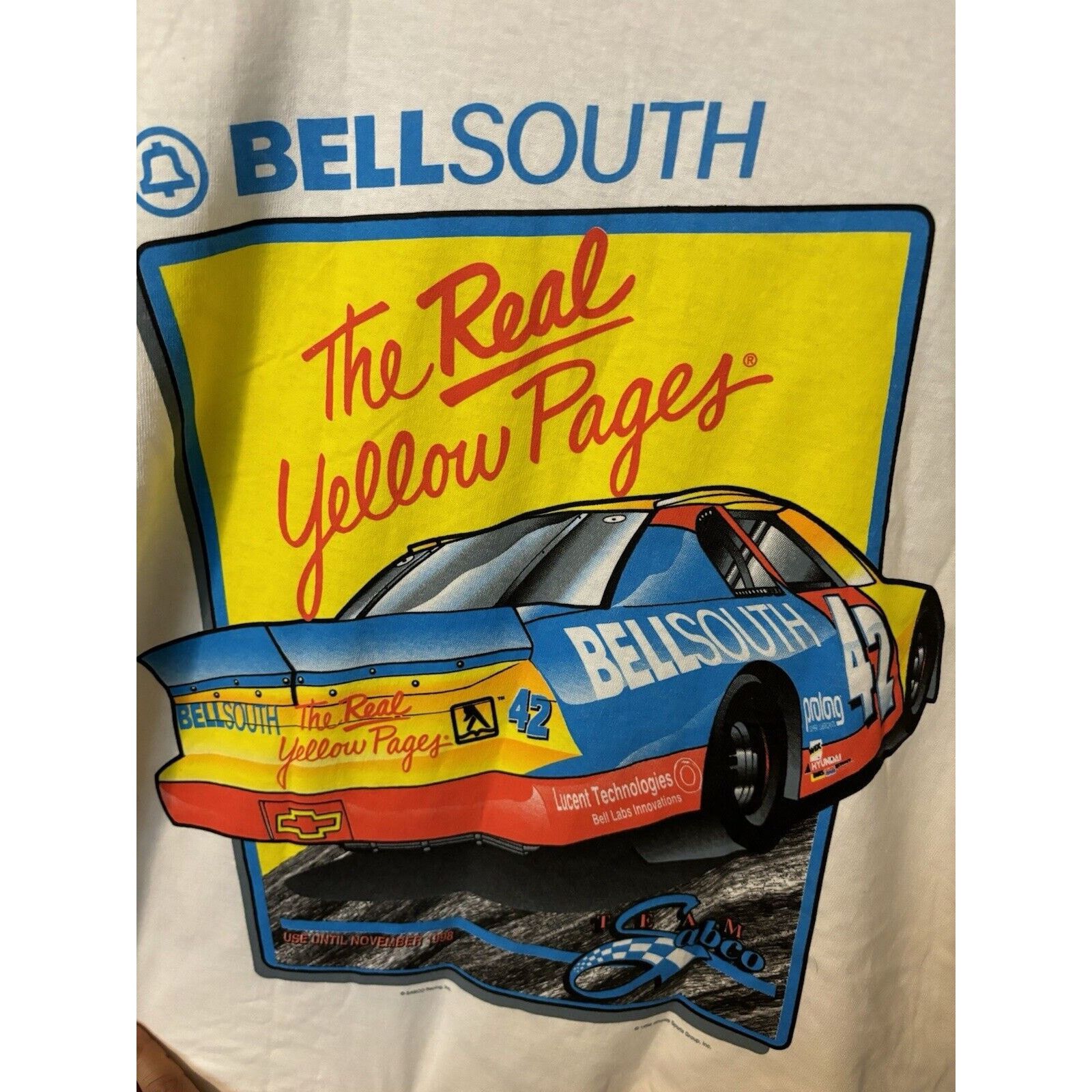 Other Vintage nascar white the real yellow bellsouth car T-shirt L Size US L / EU 52-54 / 3 - 3 Thumbnail