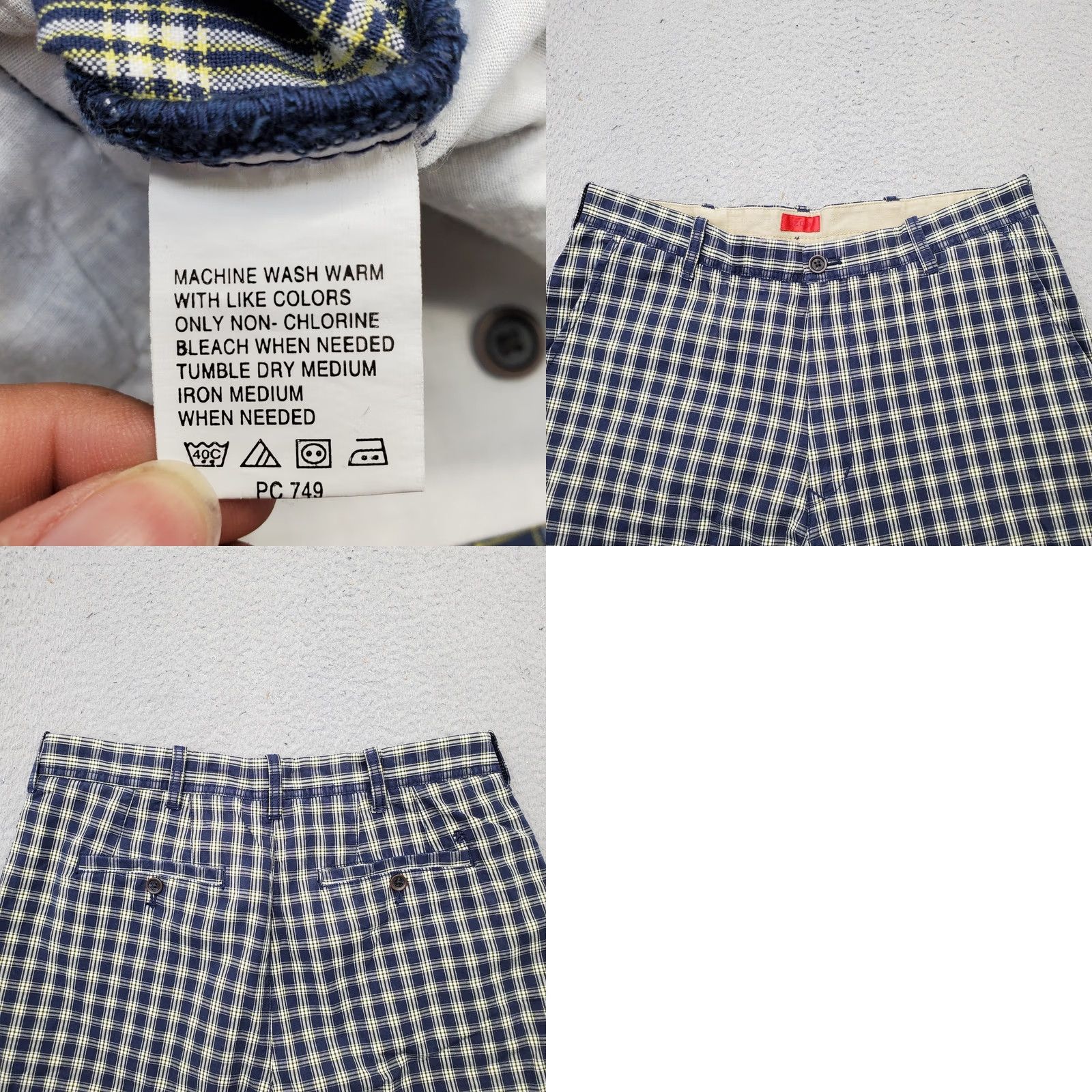 Izod IZOD Mens Shorts 34 Multi Plaid Chino Flat Front Regular Outdoor Size US 34 / EU 50 - 8 Thumbnail