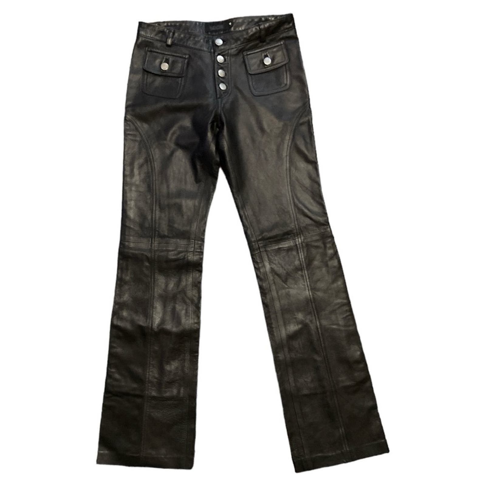 image of Various Variazioni Butter Soft Lamb Leather Pants in Brown, Women's (Size 27)