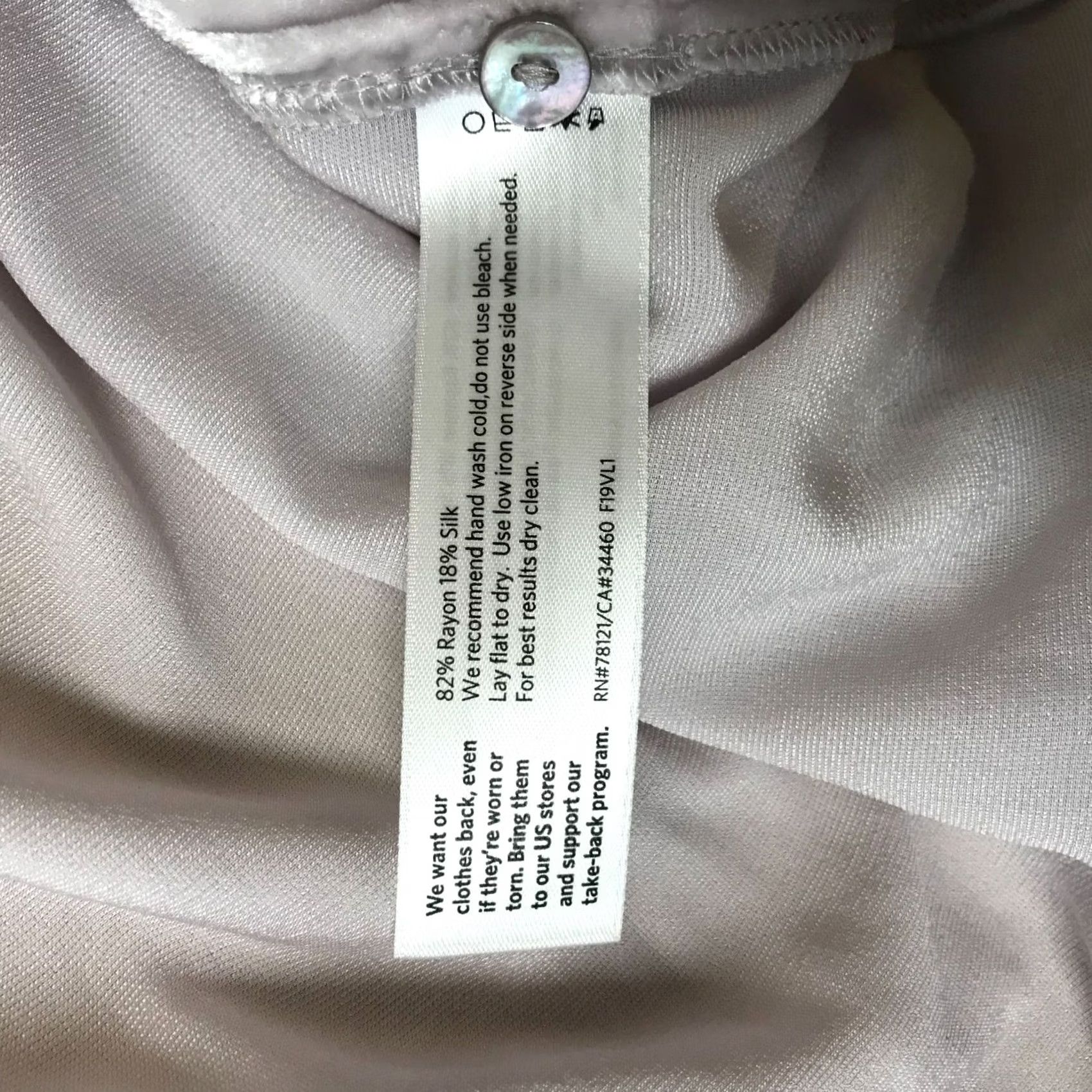 Eileen Fisher Eileen Fisher Womens Medium Velour Lavender Long Sleeve Button Up Blouse Size M / US 6-8 / IT 42-44 - 8 Thumbnail