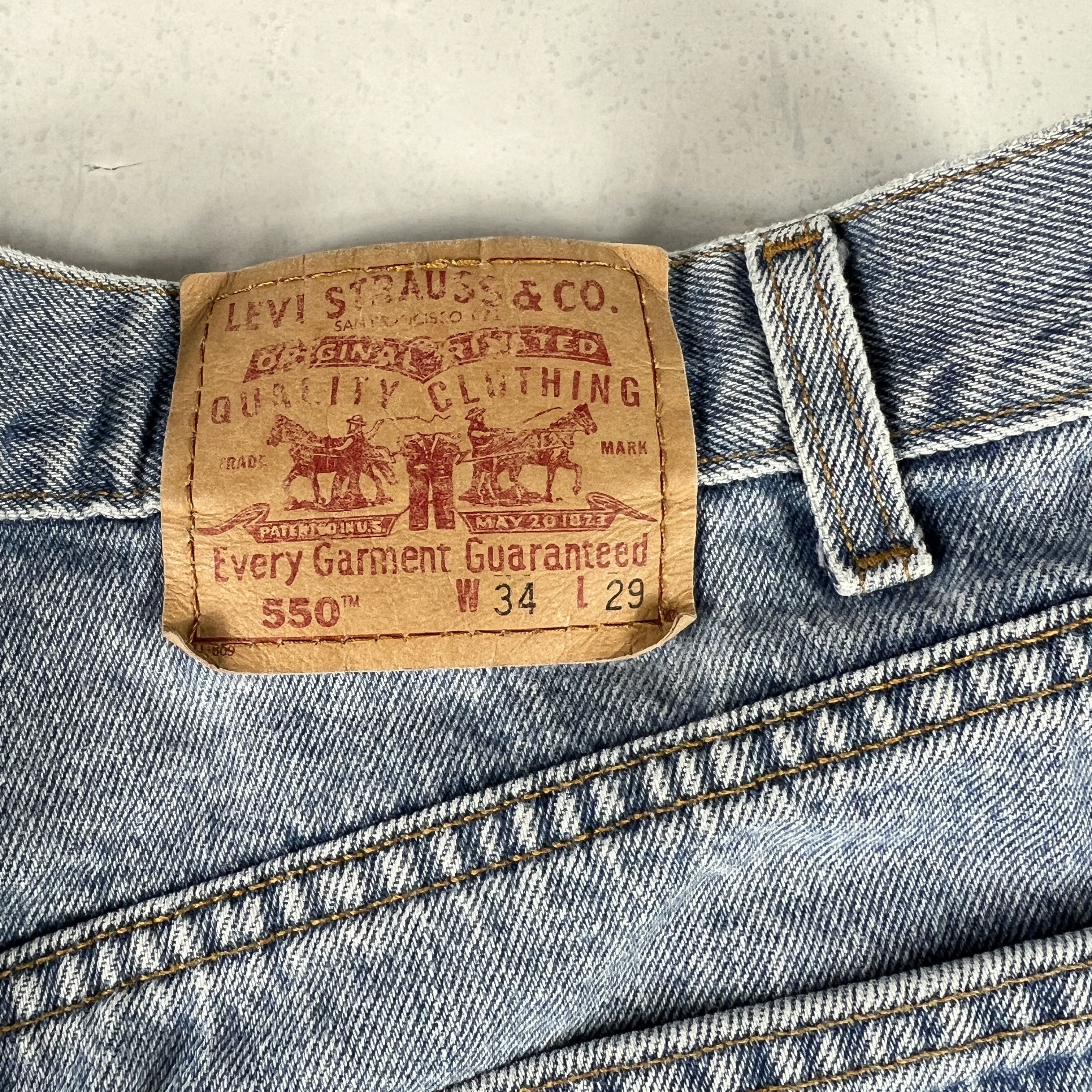 Levi's × Vintage Y2K` Levi's Jean Shorts 550 Faded Cut Off Cotton Denim Jorts Size US 34 / EU 50 - 11 Thumbnail