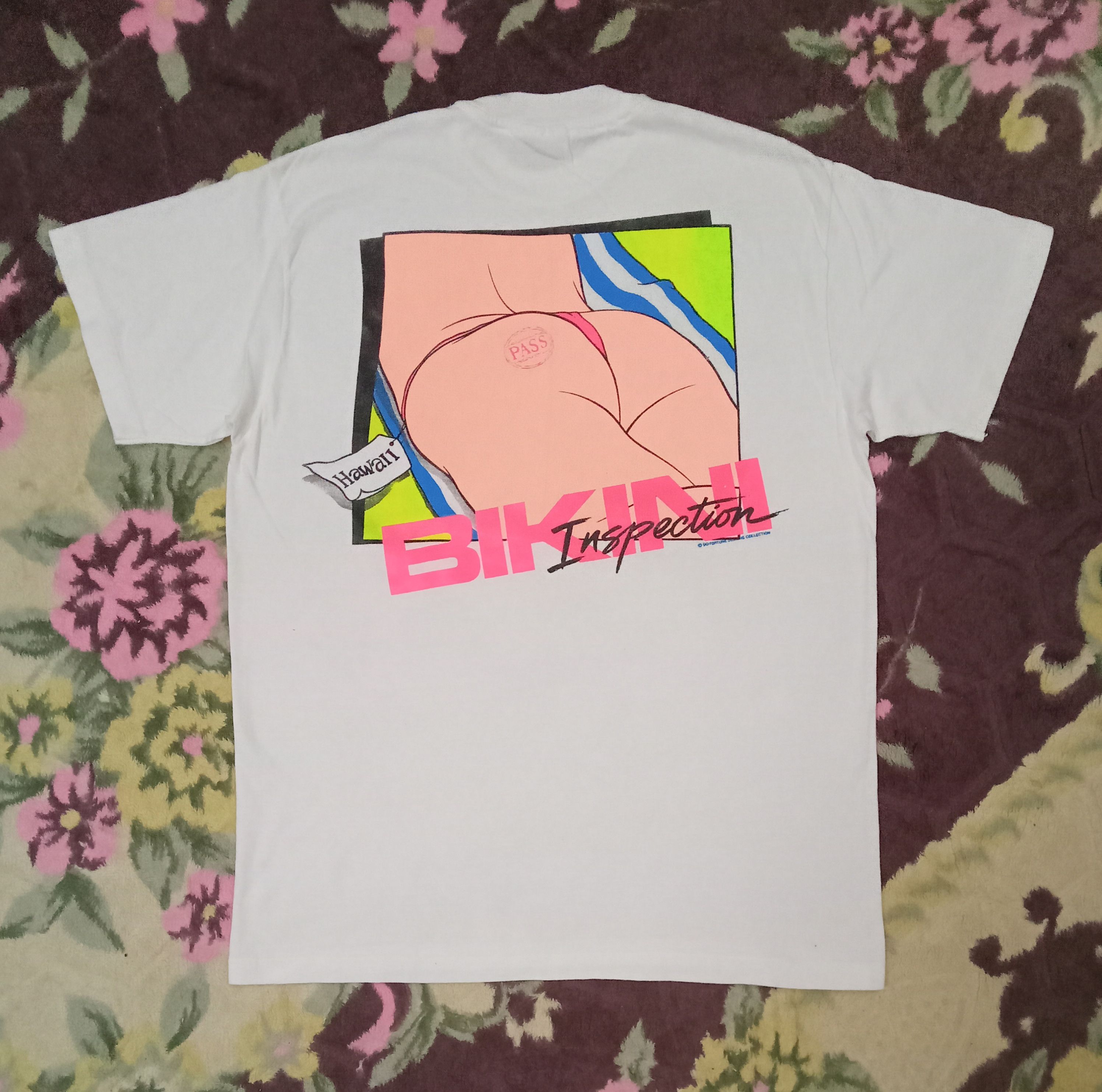 Hanes × Vintage Hawaii Bikini Inspection Vintage T Shirt Size US M / EU 48-50 / 2 - 1 Thumbnail