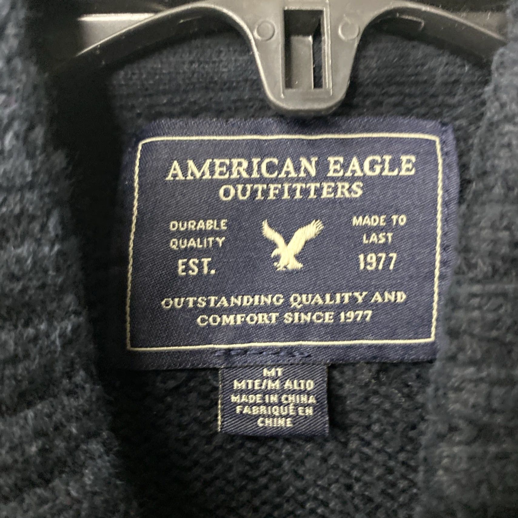 American Eagle Outfitters VINTAGE American Eagle Mens Cardigan Big & Tall MT Navy Grey Y2K Sweater Size US M / EU 48-50 / 2 - 3 Thumbnail