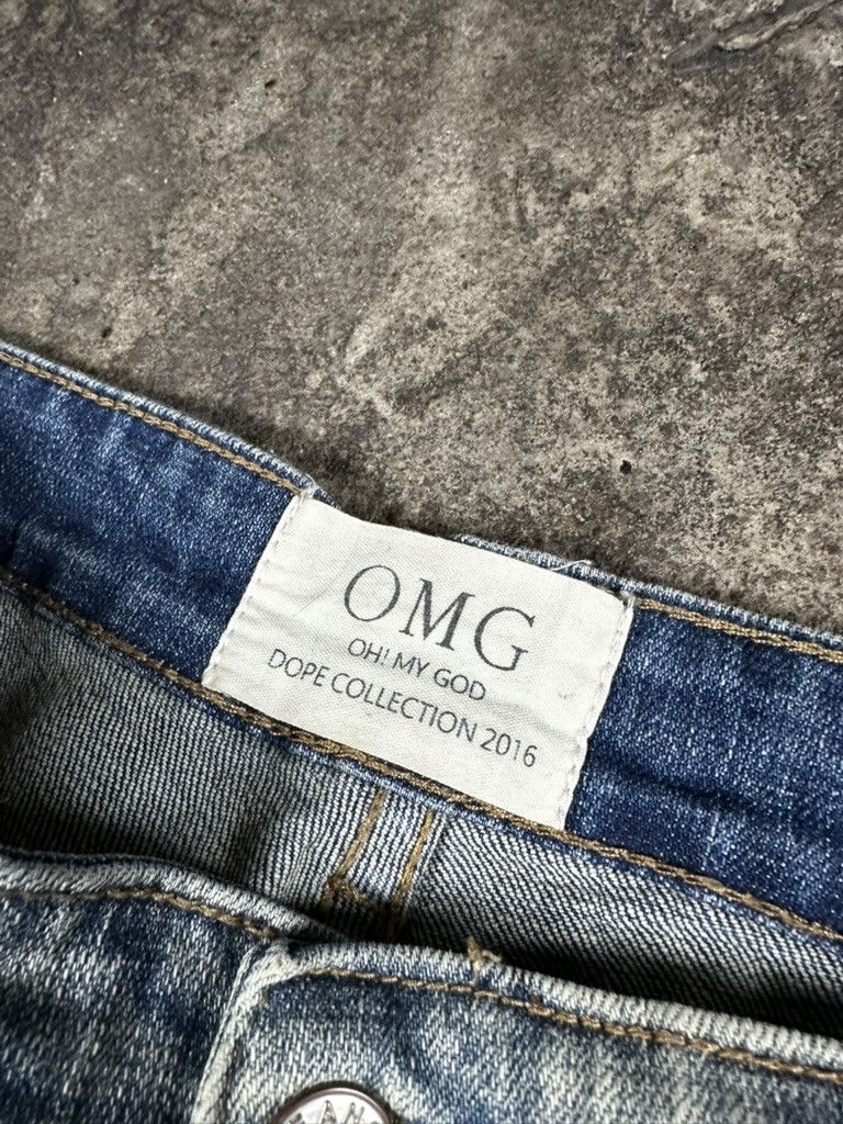 Japanese Brand OMG Dope Collection Distressed Skinny Biker Jeans Size US 36 / EU 52 - 8 Thumbnail