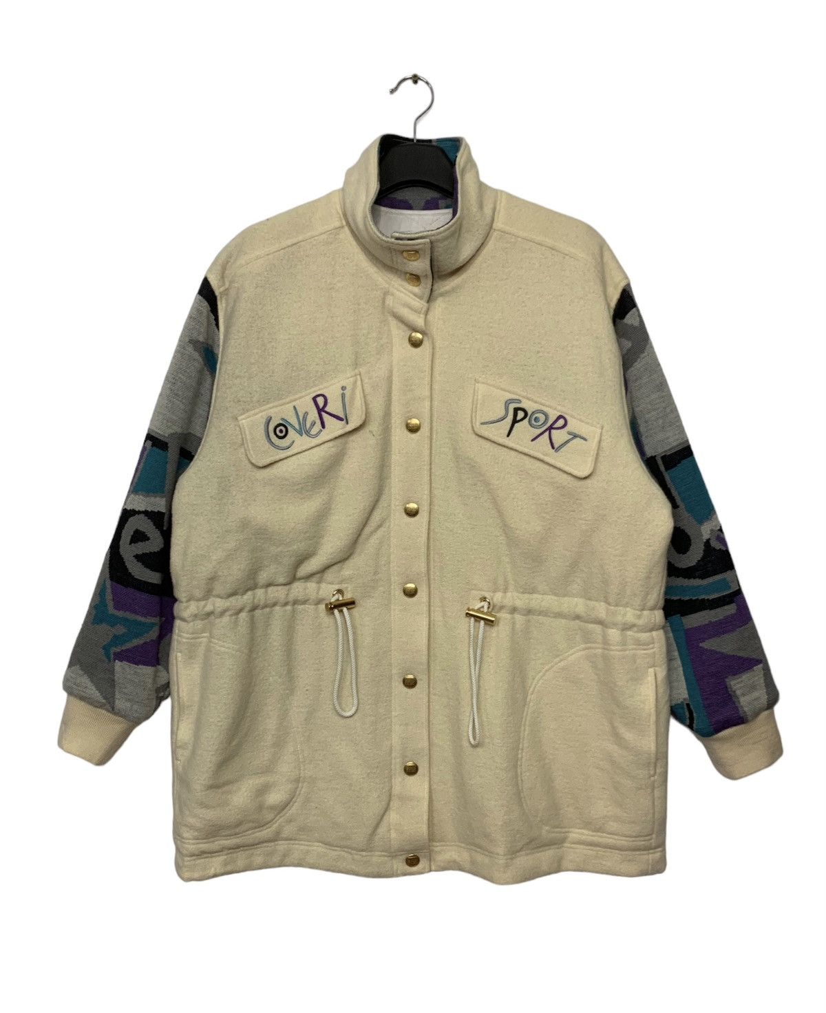 image of Vintage Enrico Coveri Sport Wool Jacket in White, Women's (Size Medium)