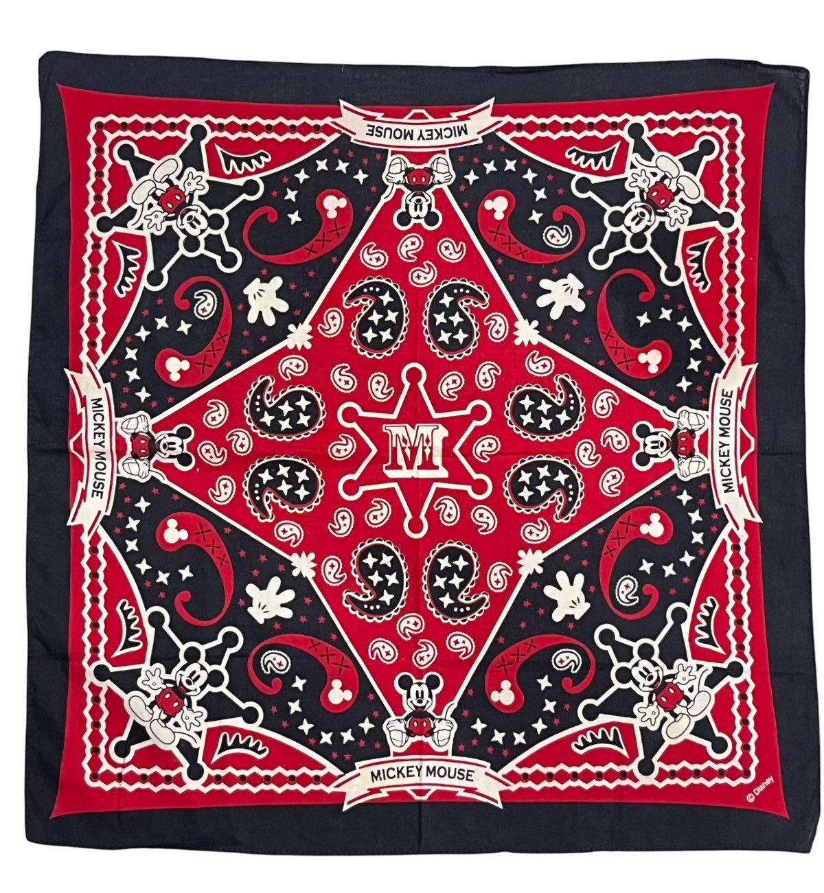 Disney RARE Vintage Disney Mickey Mouse Paisley Bandana Red Archive Size ONE SIZE - 1 Thumbnail