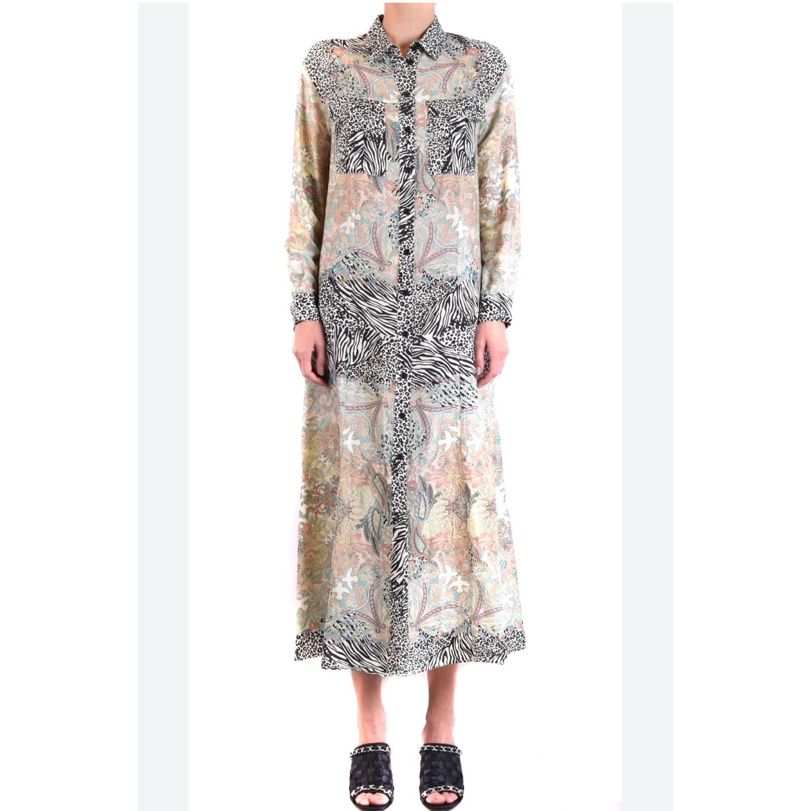 Pinko Pinko Chemisier Rosalina Floral Animal Shirt Maxi Dress Size S / US 4 / IT 40 - 4 Thumbnail