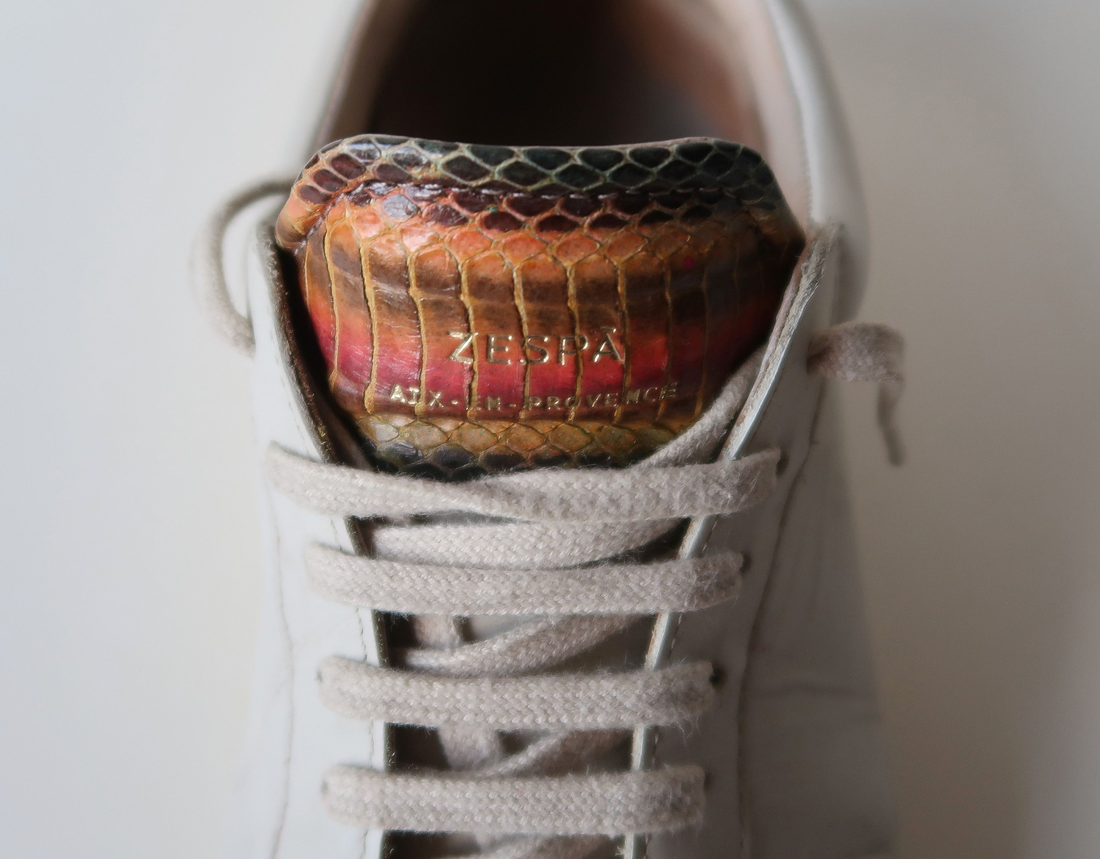ZESPA White Nappa Leather Womens Low Top Sneakers Size US 9 / IT 39 - 9 Thumbnail