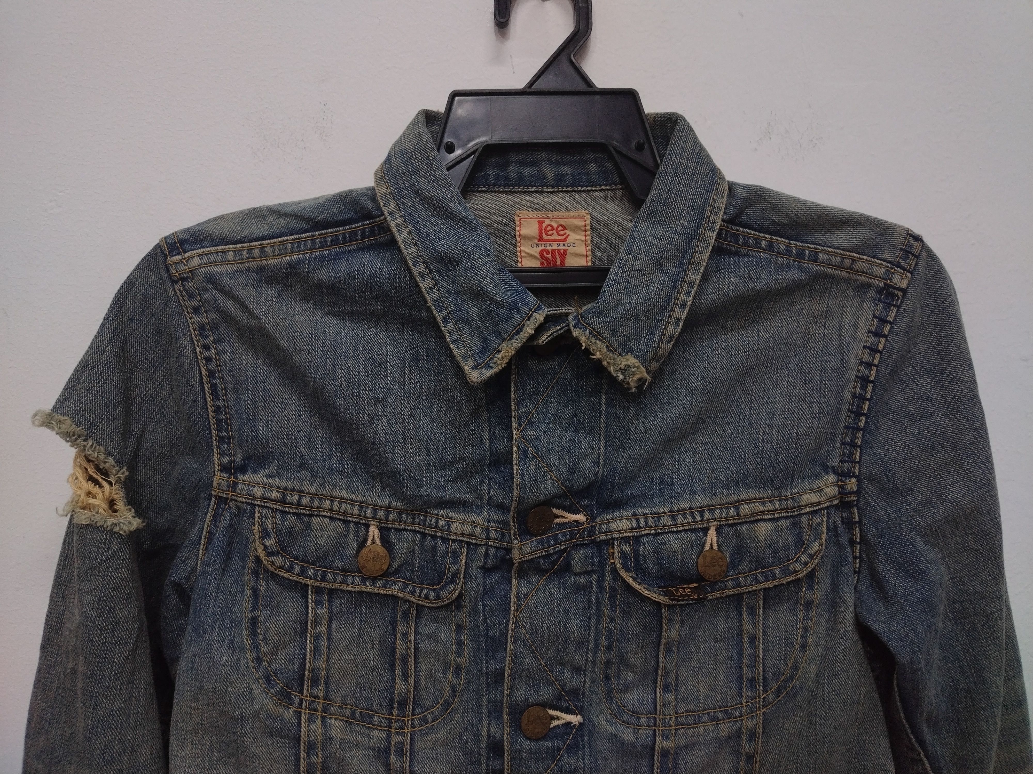 Lee Vintage steals Distressed Design LEE RIDERS Denim Jacket Size M / US 6-8 / IT 42-44 - 7 Thumbnail