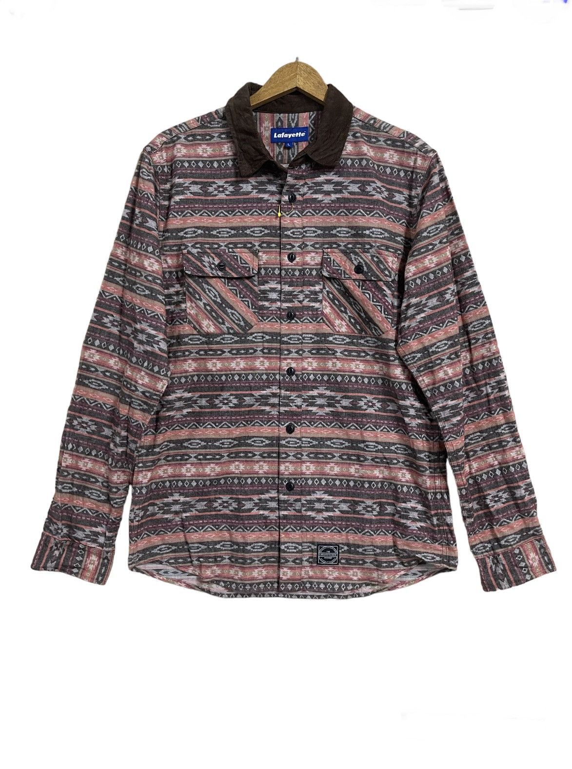 image of Flannel Shirt By Lafayette L Navajo Aztec Chimayo, Men's (Size Large)