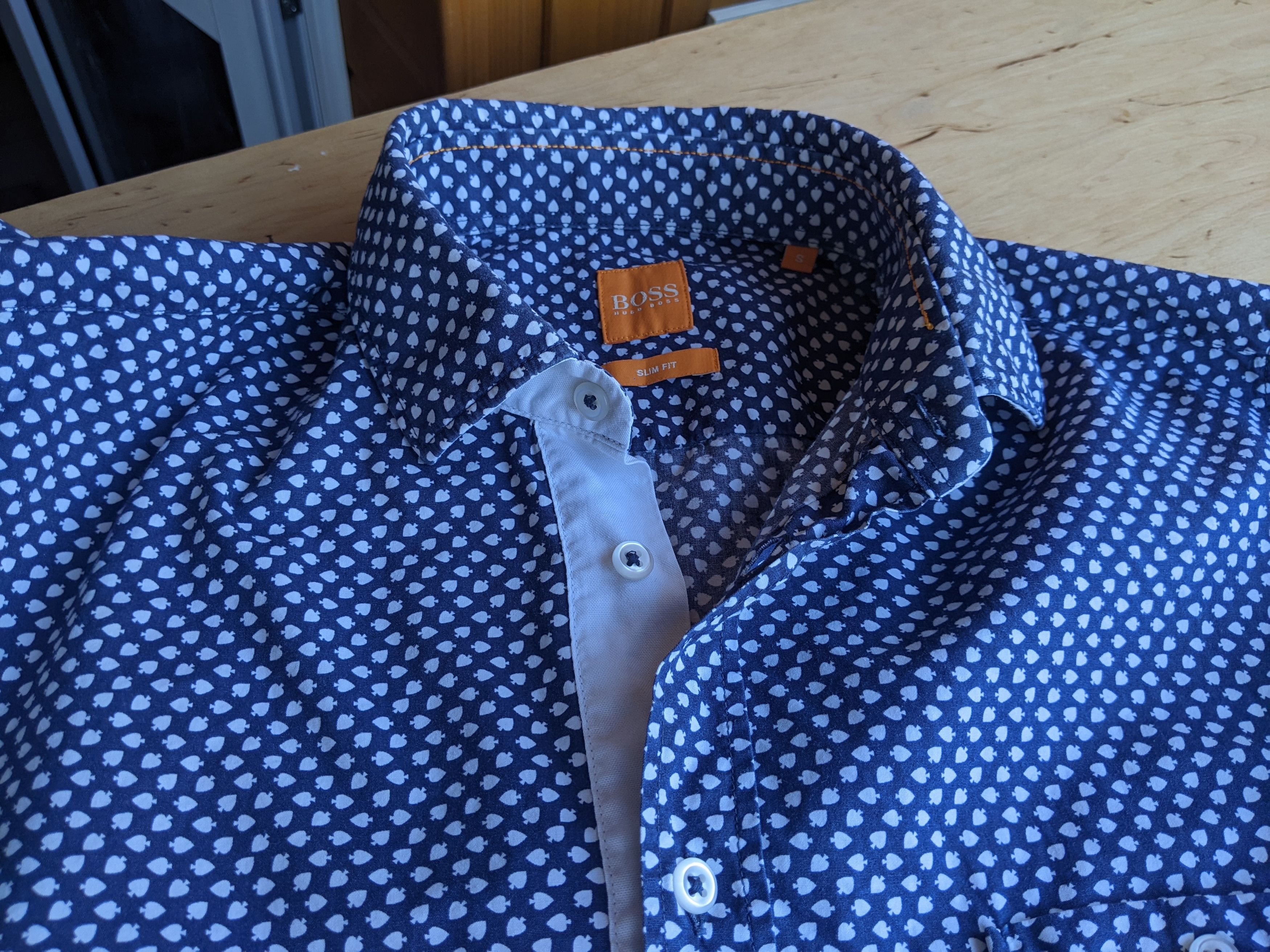 Hugo Boss × Vintage Hugo Boss Orange EslimE Vintage Shirt Printed Monogram Size US S / EU 44-46 / 1 - 5 Thumbnail