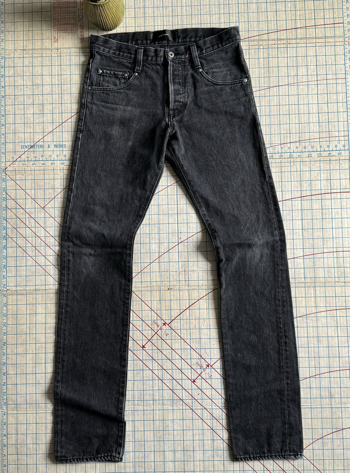 Reigning Champ × Wings + Horns Wings + Horns Faded Black Denim Jeans Slim Fit Size 31 Size US 31 - 1 Thumbnail