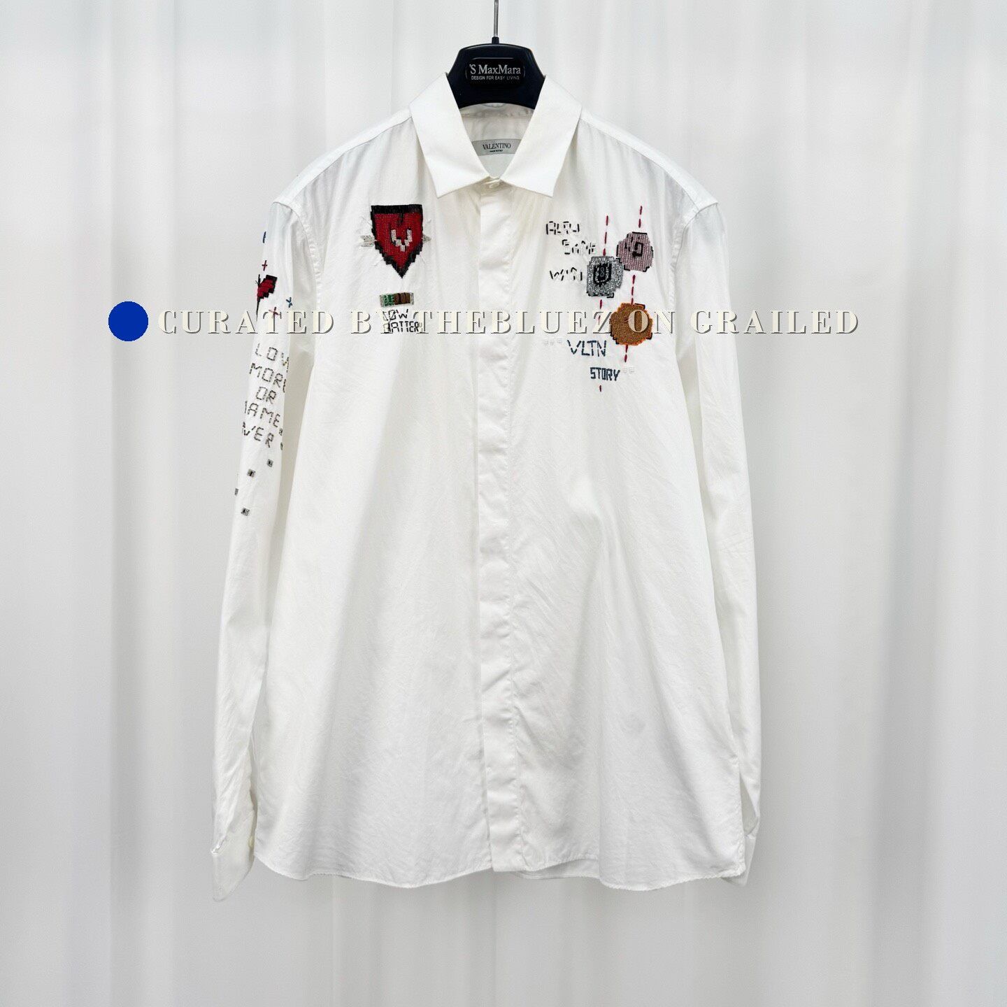 Valentino Valentino Beaded Embroidery Letter Shirt Size US M / EU 48-50 / 2 - 1 Thumbnail