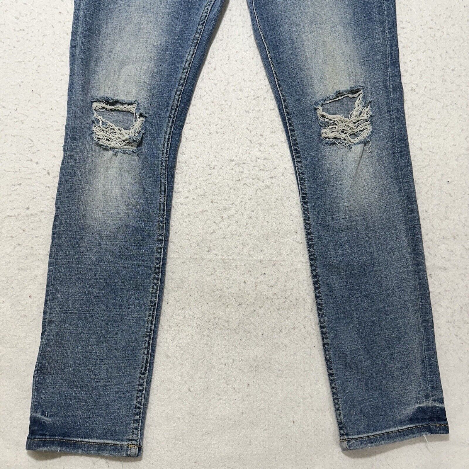 Rsq RSQ 32 Tokyo Super Skinny Distressed Denim Jeans 31" Inseam Size 32" / US 10 / IT 46 - 3 Thumbnail