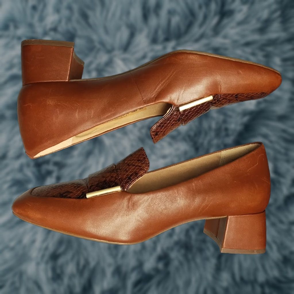 Rockport Rockport Total Motion Rockport Total Motion Heeled Loafers Womens Size 5 Brown Snake Print Square Toe Size US 5 / IT 35 - 1 Thumbnail