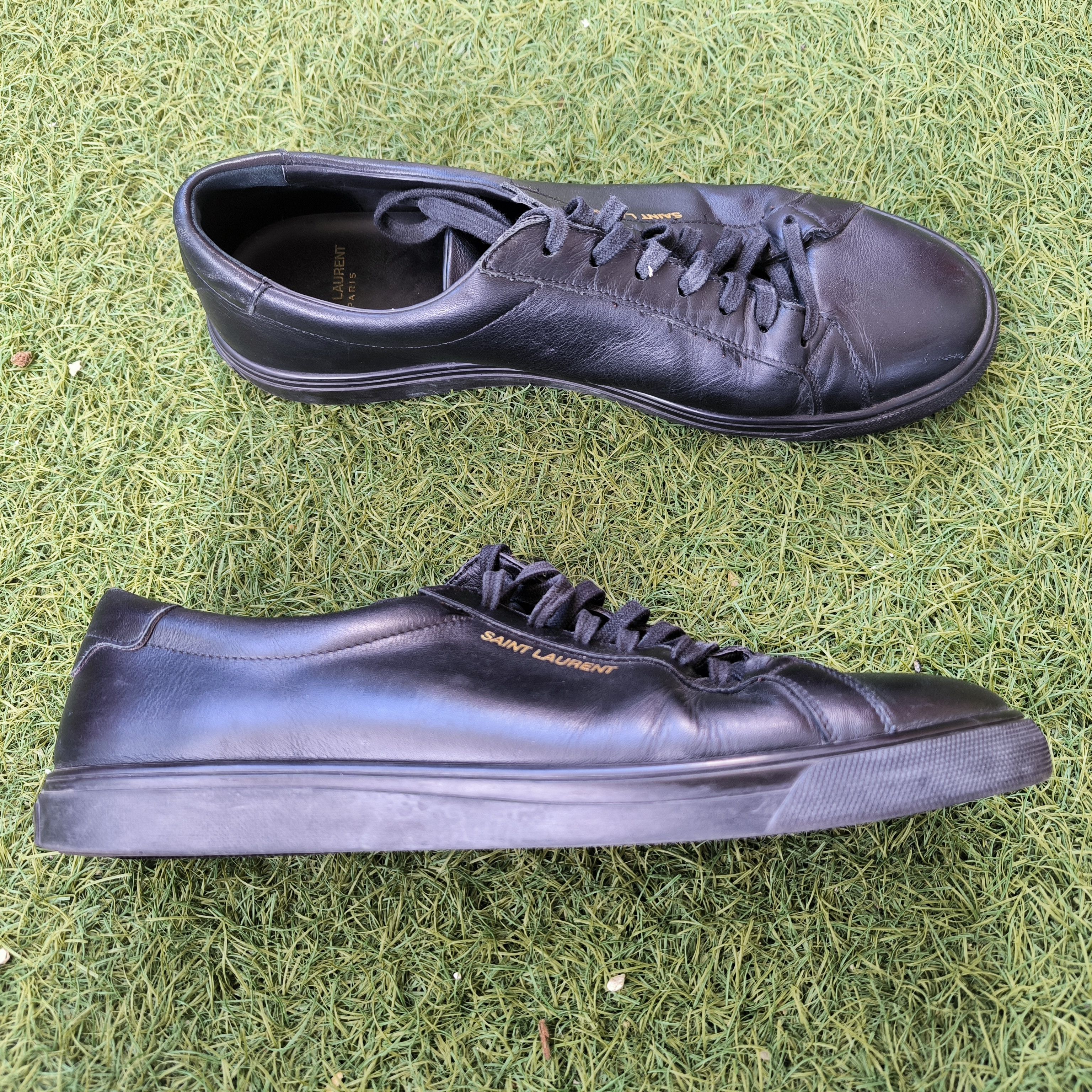 Saint Laurent Paris Saint Laurent Black Leather Low Top Sneakers Made in Italy Size US 9.5 / EU 42-43 - 5 Thumbnail
