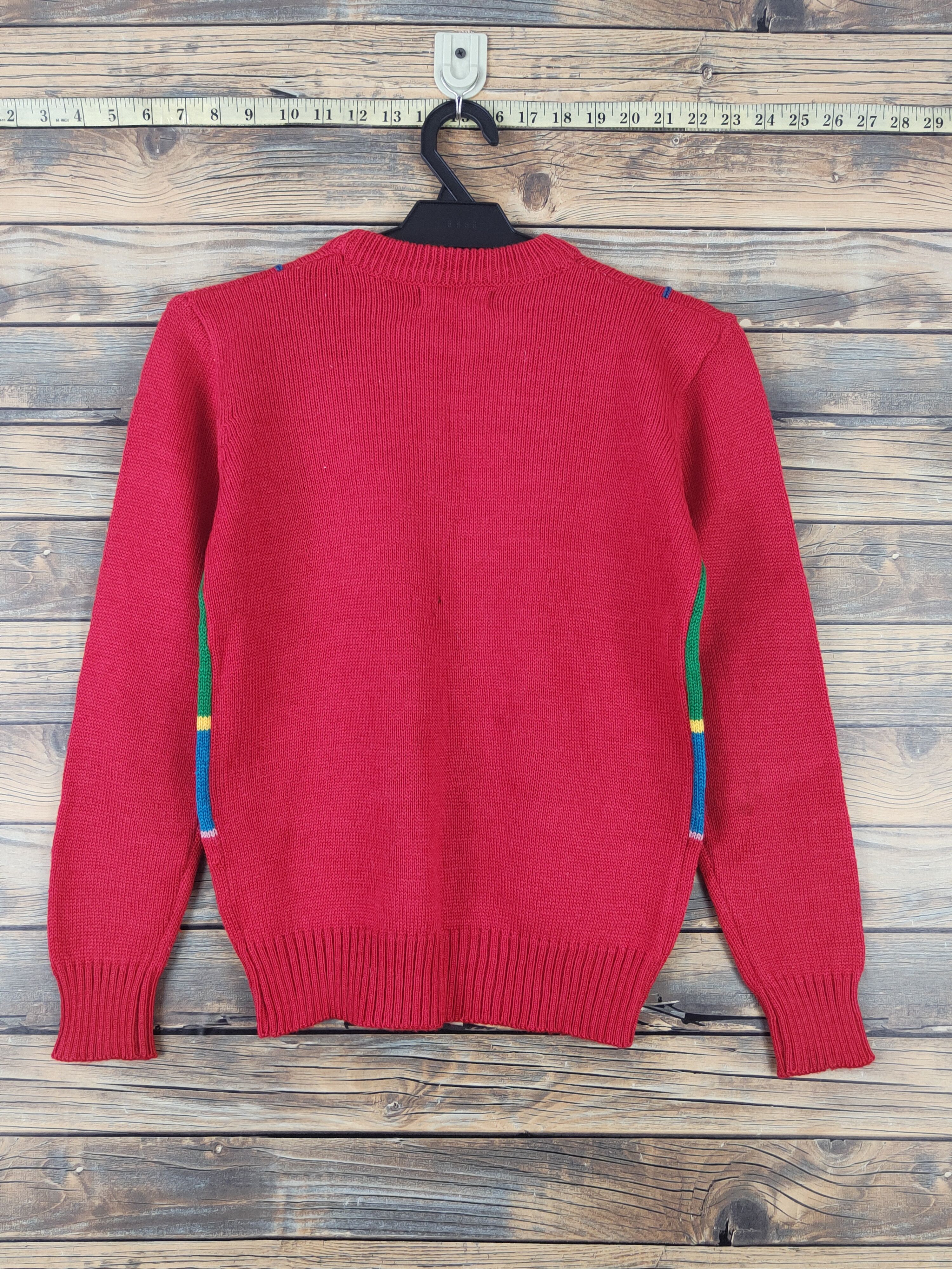 Homespun Knitwear × Japanese Brand × Vintage Mavera Sports Red Knitwear Sweatshirts #W1088 Size US XS / EU 42 / 0 - 8 Thumbnail