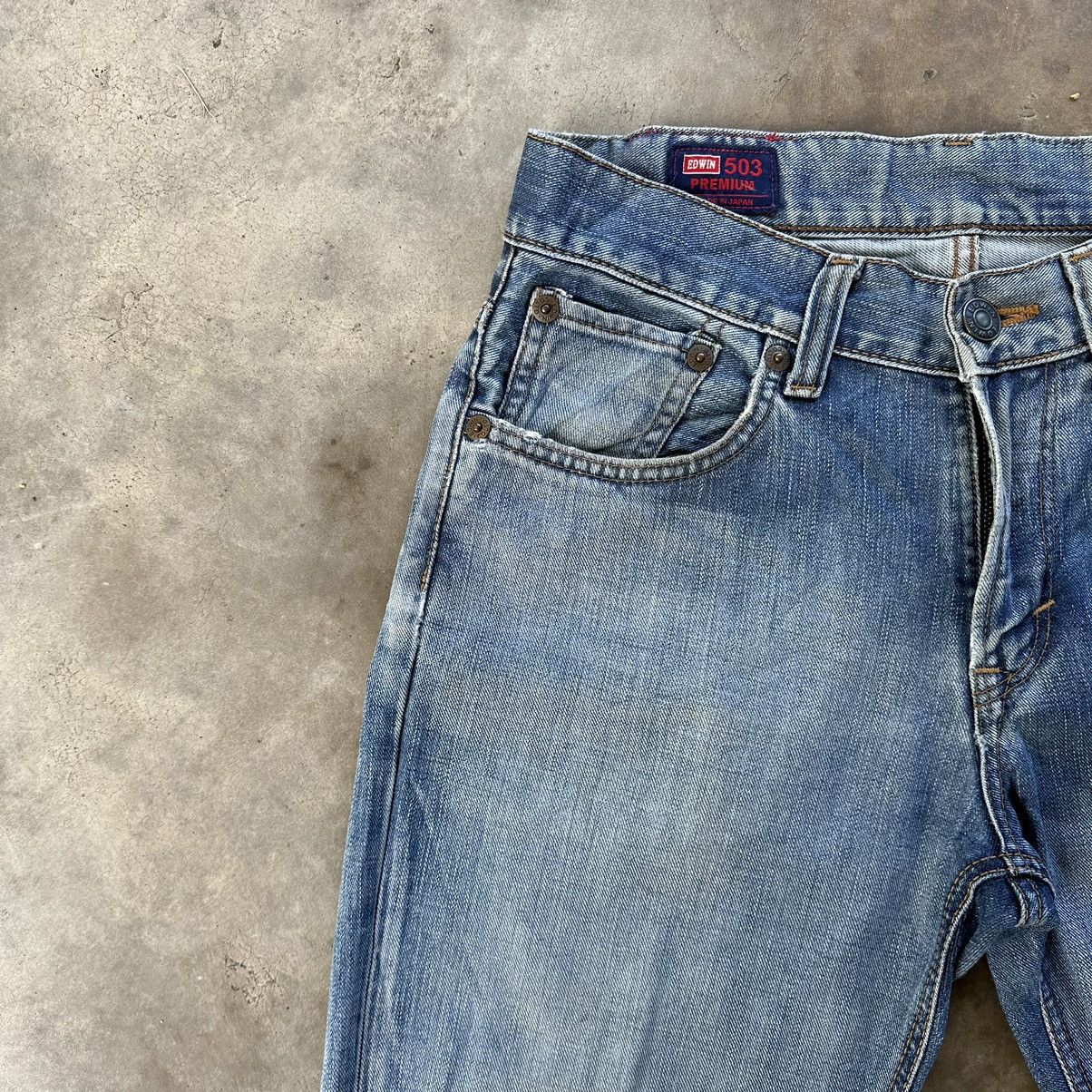 Japanese Brand Vintage Edwin 503 Sick Distressed Faded Denim Jean Pant W32 Size US 32 / EU 48 - 4 Thumbnail