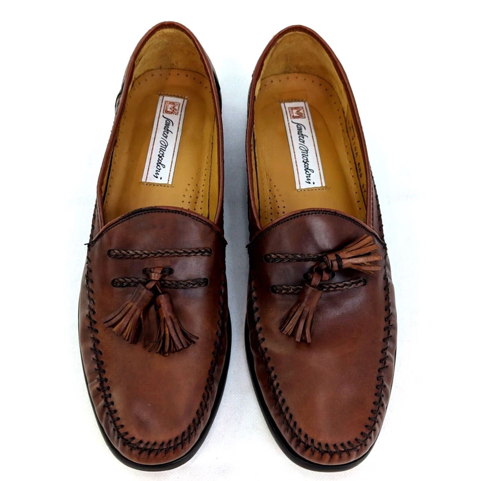 Sandro Moscoloni Sandro Moscoloni La Vida AMB Tassel Loafers Men 9.5 Brown Slip On Dress Leather Upper Lining Tassels Leather Sole City Logo Style Vintage No Size US 10 / EU 43 - 5 Thumbnail
