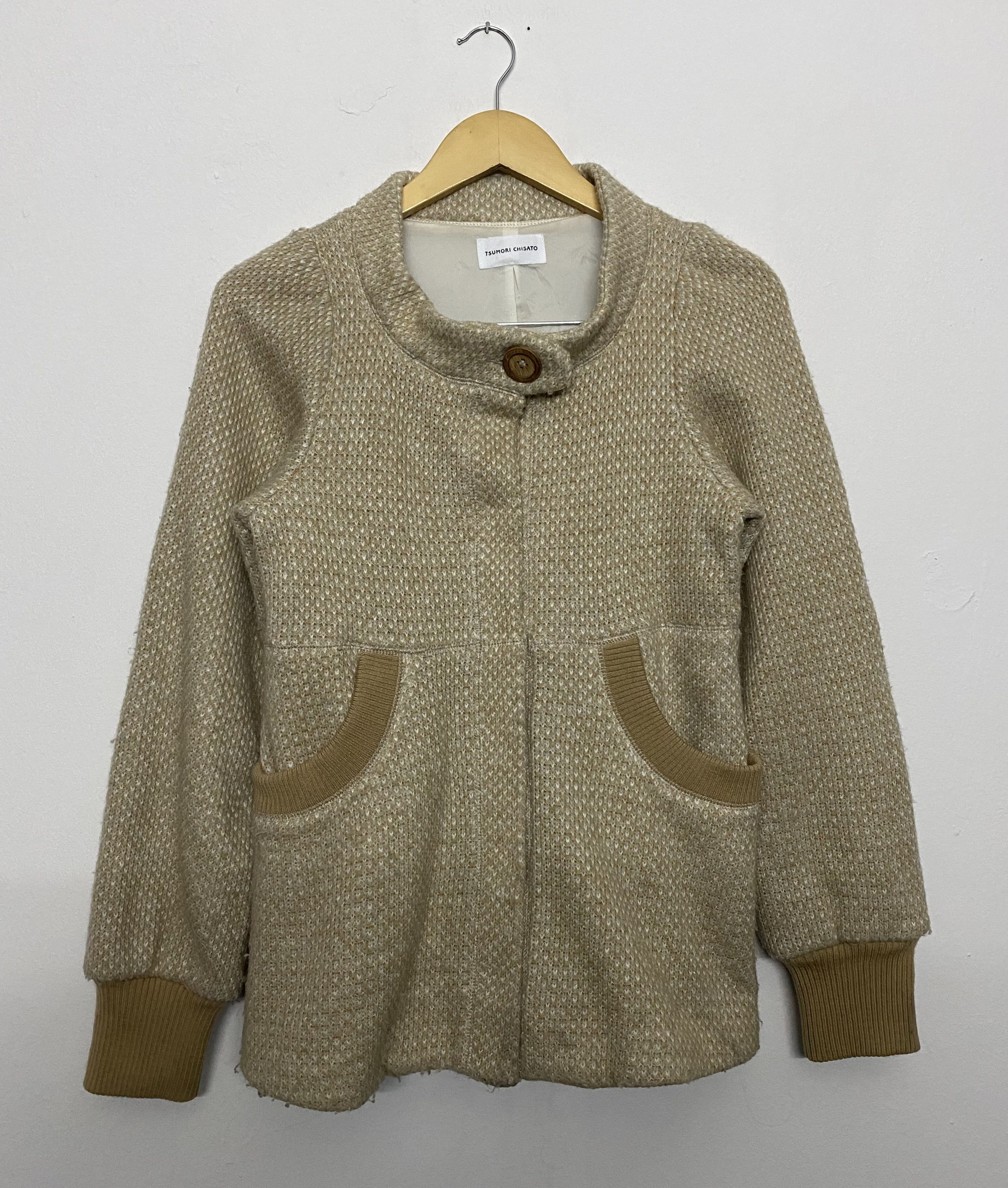 Tsumori Chisato TSUMORI CHISATO Wool Blend Stand Collar Cardigan Jacket Size S / US 4 / IT 40 - 1 Thumbnail