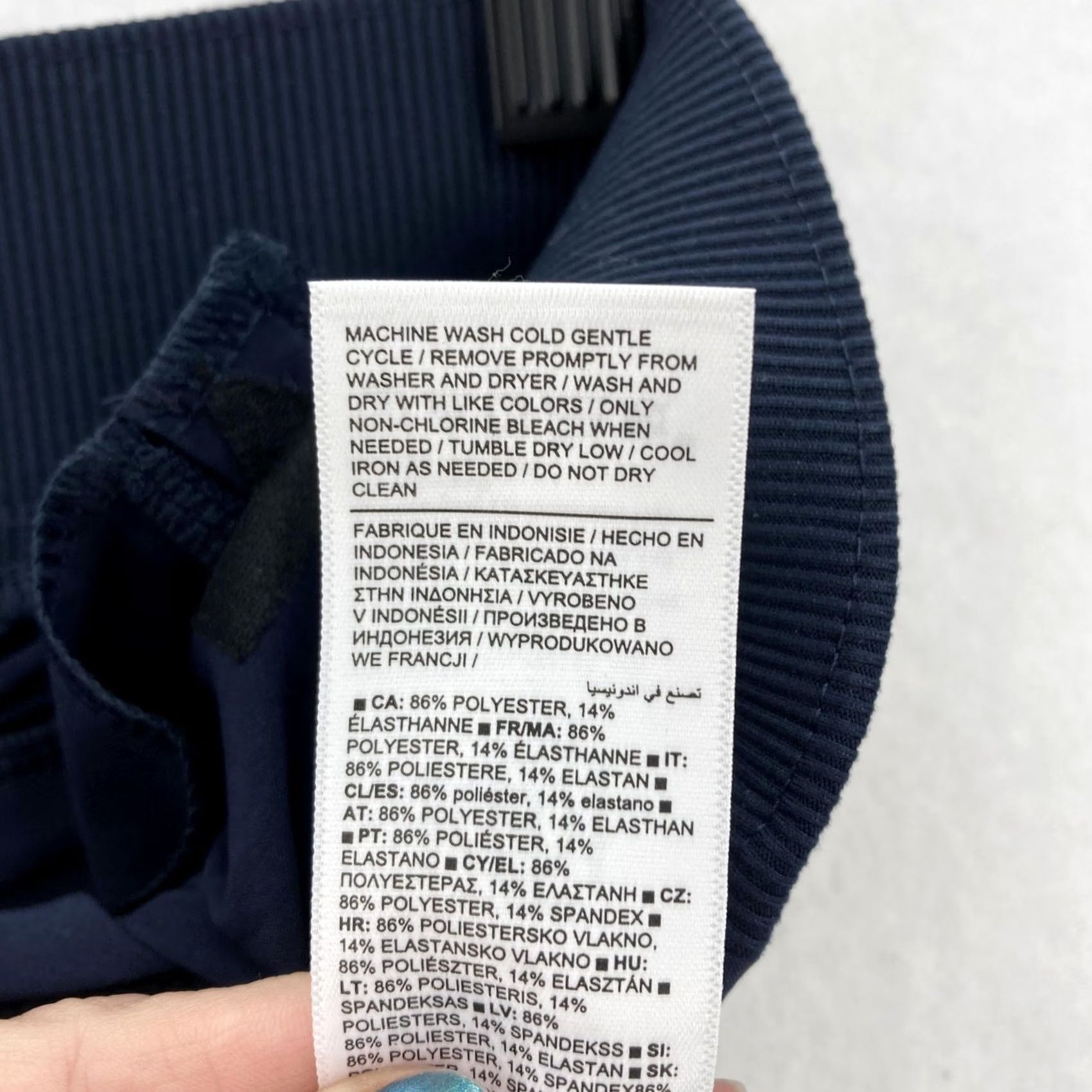 Athleta Athleta Brooklyn Mid Rise Ankle Jogger Pants Womens 14 Navy Blue Gym Training Slant Pockets Tapered Leg Polyester Spandex Elastic Waist Size 36" / US 14 / IT 50 - 6 Thumbnail