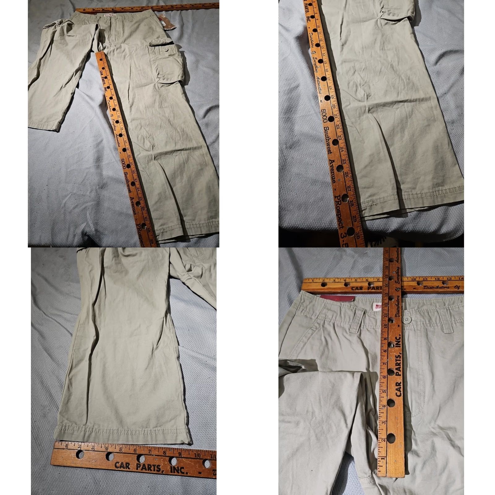 Mossimo NWT Mossimo Vintage Beige Cargo Pants - Mens 34x30 Y2k Style Flap Pockets - Low Rise Knit Size US 34 / EU 50 - 8 Thumbnail