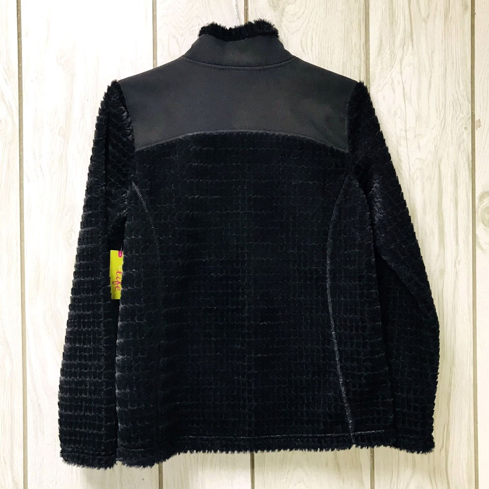 Alife Made for Life Women Black Textured Cozy Full Zip Jacket M Size M / US 6-8 / IT 42-44 - 2 Thumbnail
