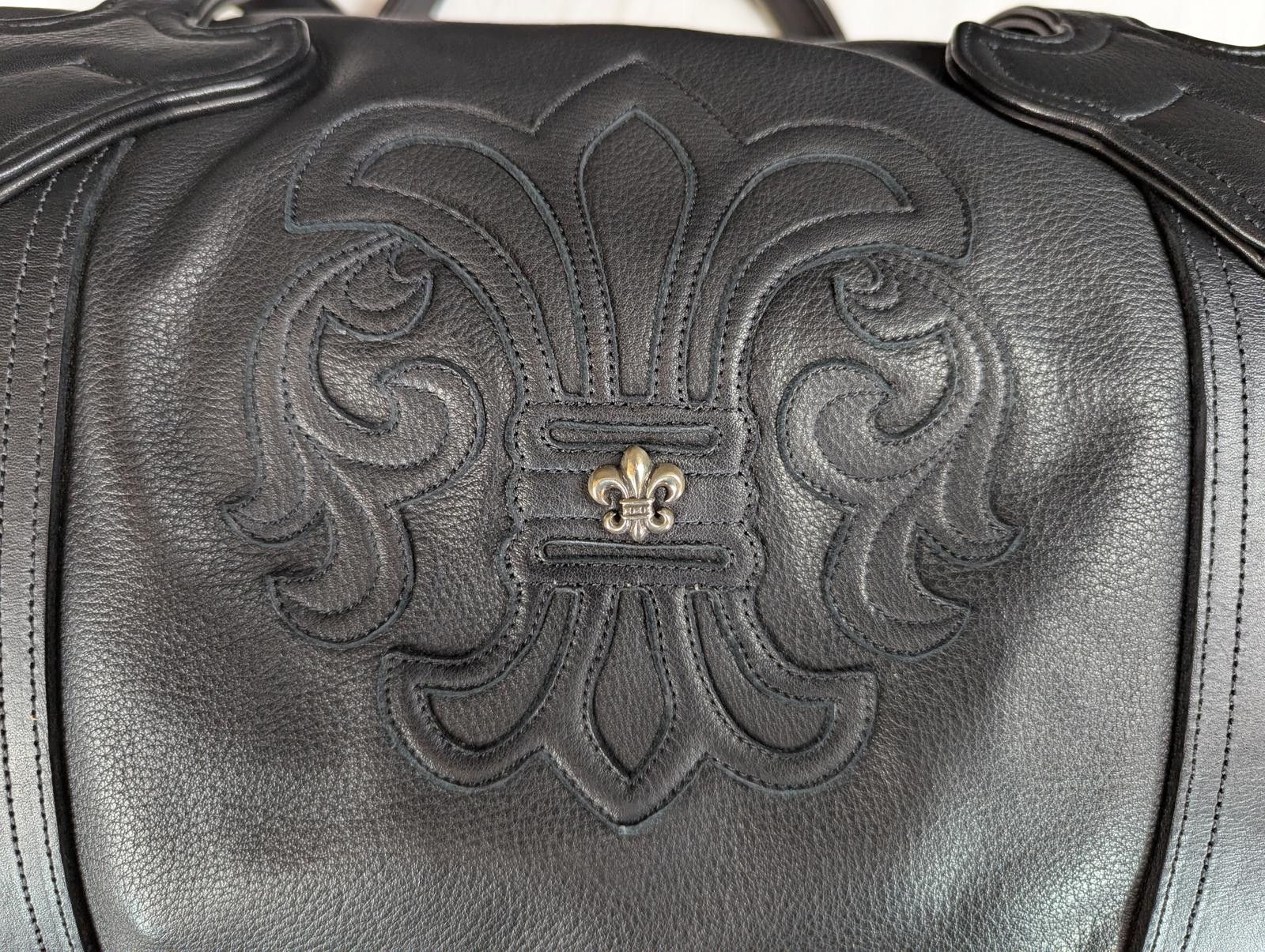 Chrome Hearts Chrome Hearts Fleur Patch Leather Duffle in Black Size ONE SIZE - 6 Thumbnail